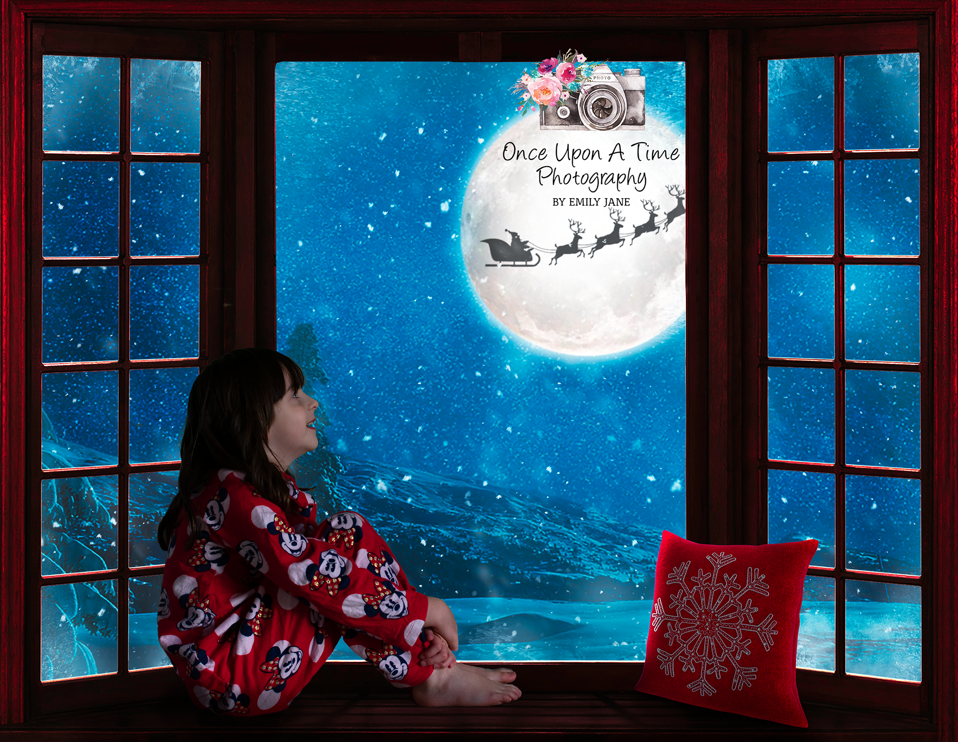 Christmas photoshoot digital background Worcestershire