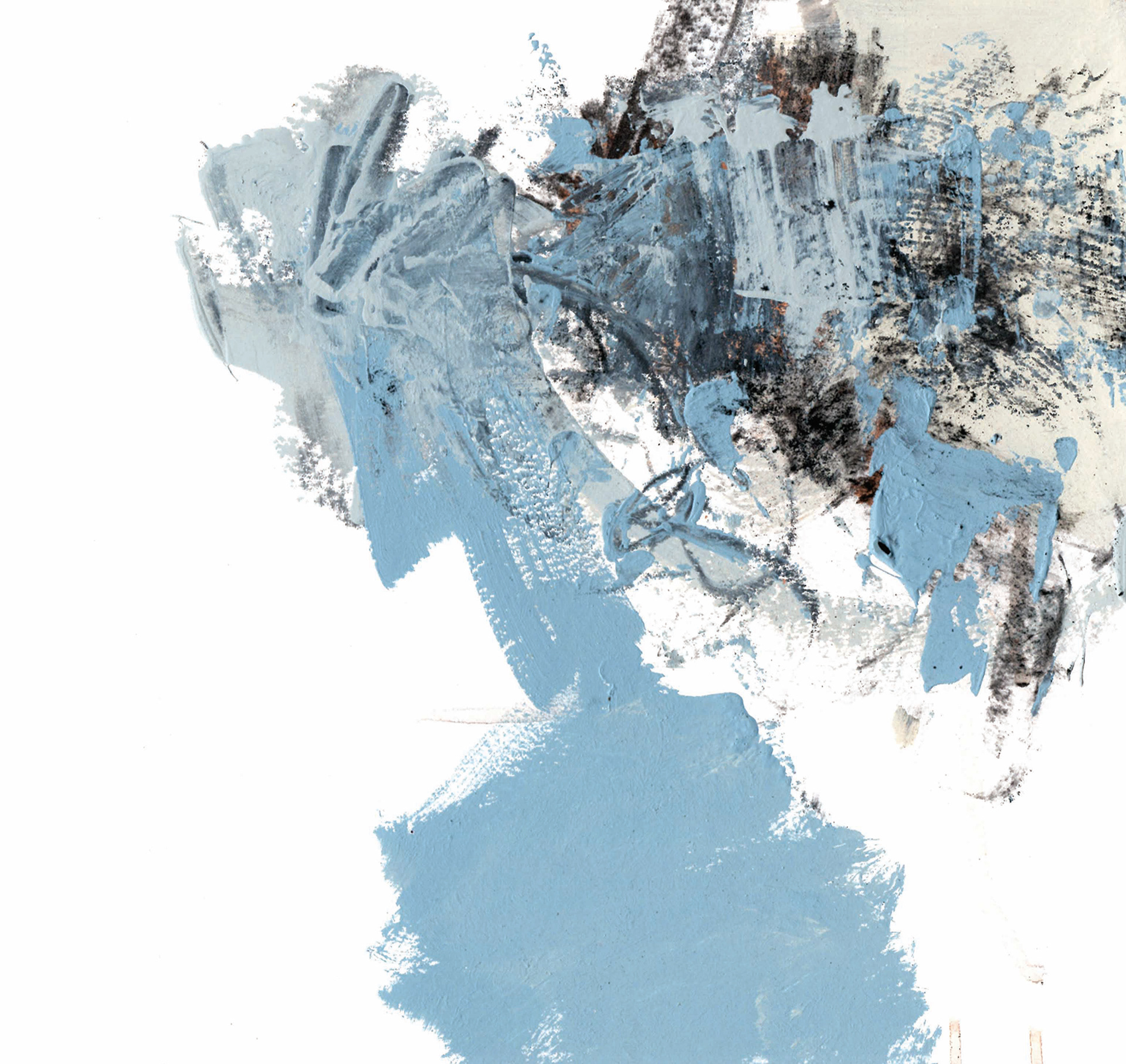 Above Sea Level No. 4 | 2021 | 10 1/4 x 9 5/8 in. | Watercolor, enamel, and charcoal on museum 8-ply matboard | Available