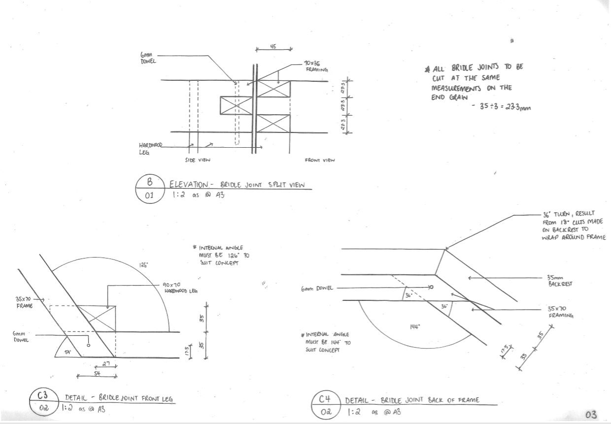 Joints for the chair framework