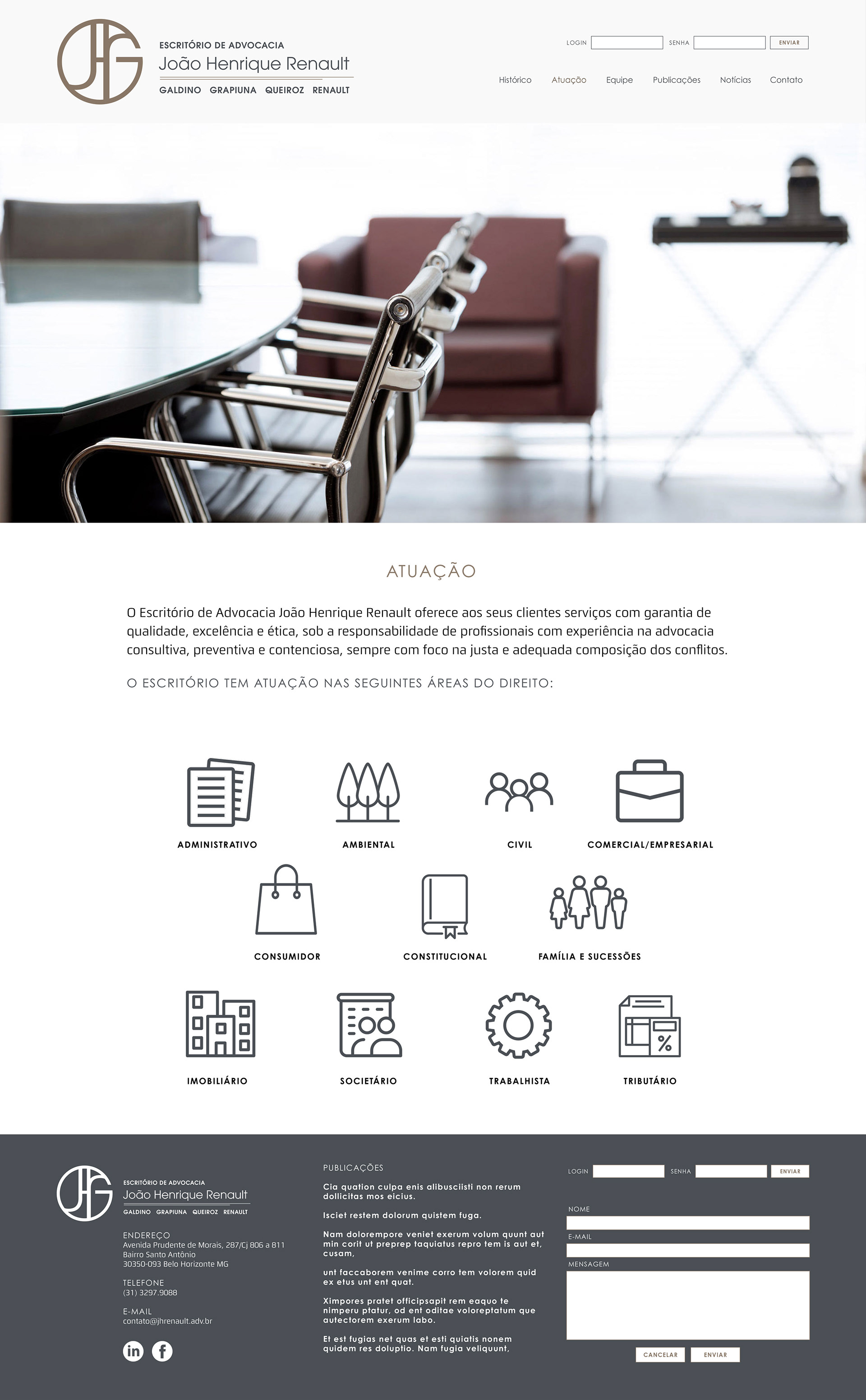 Full view of one of the website's pages.