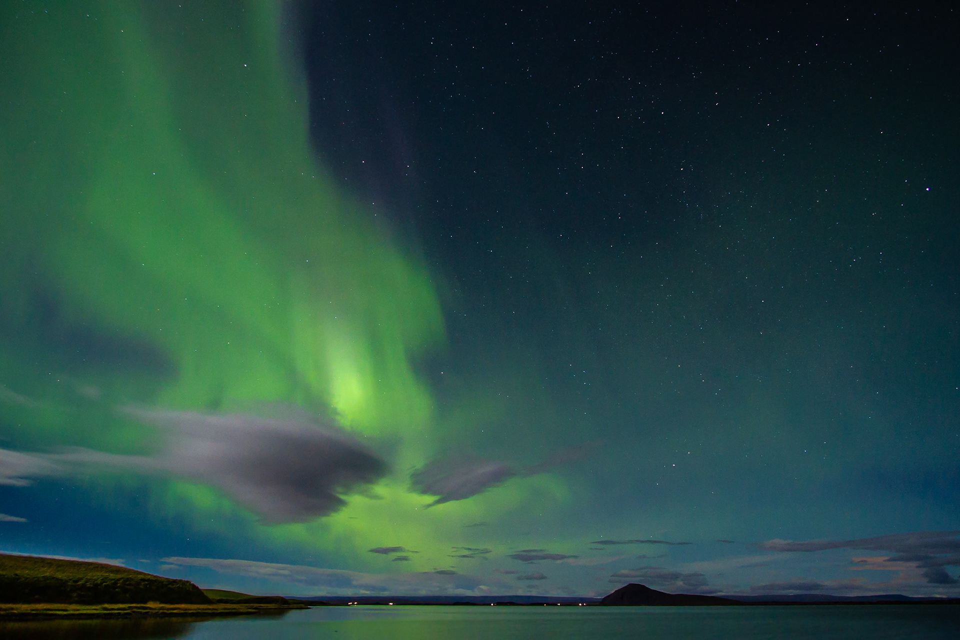 Aurora Borealis above Lake Myvatn