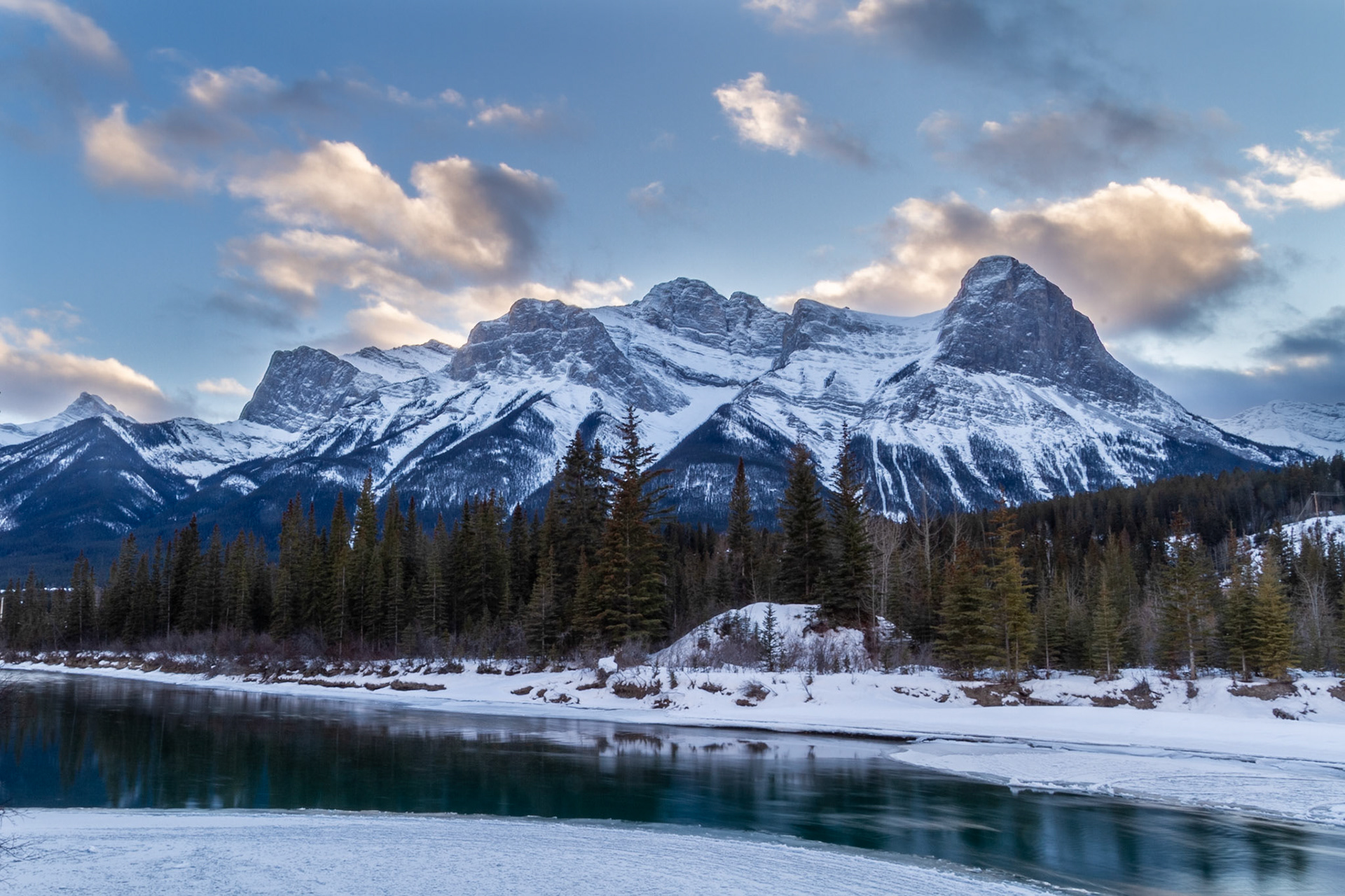 Bow River and Mt Lawrence Grassi
