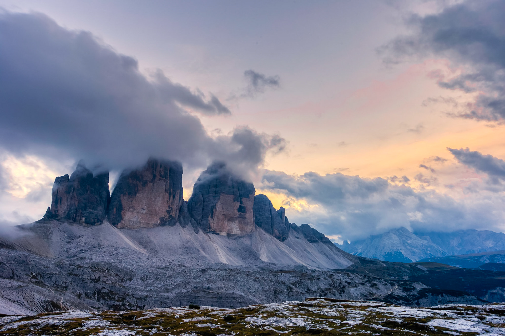 Orographic Lift.
Tres Cime was rather shy during our time at Rifugio Locatelli