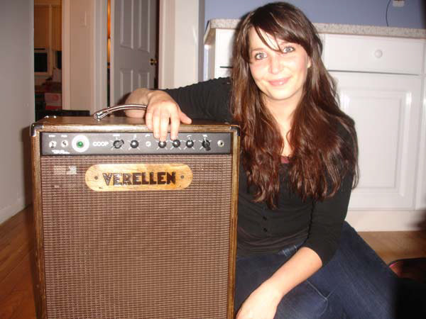 Heather Duby ”My Verellen amplifier is, by far, the best piece of equipment I’ve purchased. Not only does the amp have incredible tone and texture when turned up, it also retains that same depth when turned down for home recording projects. This is not the case for alot of amps, in my experience. Most thin out at lower volumes which makes writing less fun when working at home. Also, not only does my own crappy guitar sound great through it (read; Danelectro-good crappy!) but my piano also sounds great as well and the natural overdrive gives it a more interesting character. I cannot recommend Verellen amplifiers enough and I get alot of compliments on the obvious craftmanship that goes into their work. Thank you so much Ben, everyone should be so lucky to have one!” http://www.myspace.com/heatherduby