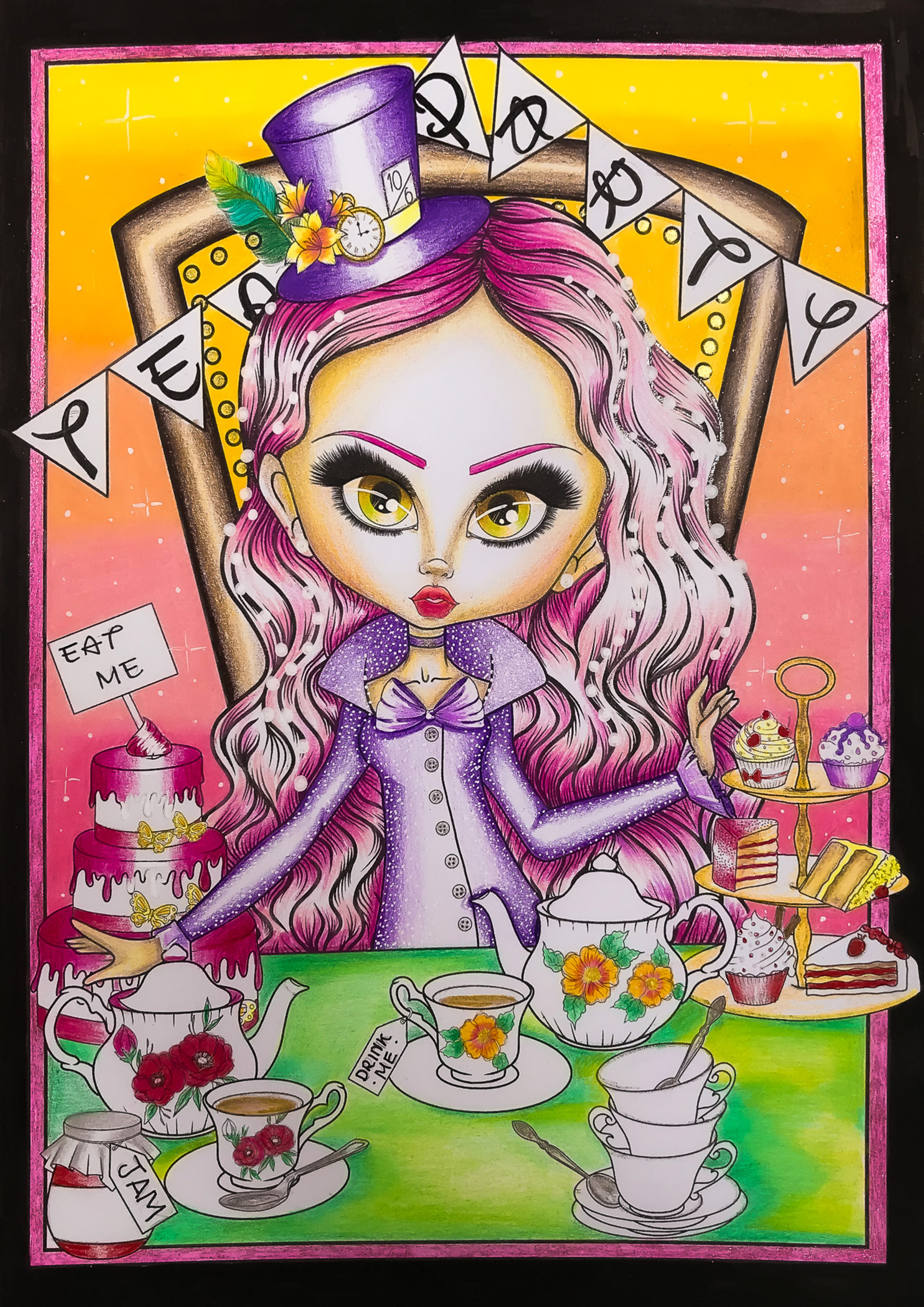 Storybook Darlings / Wax pencil illustration