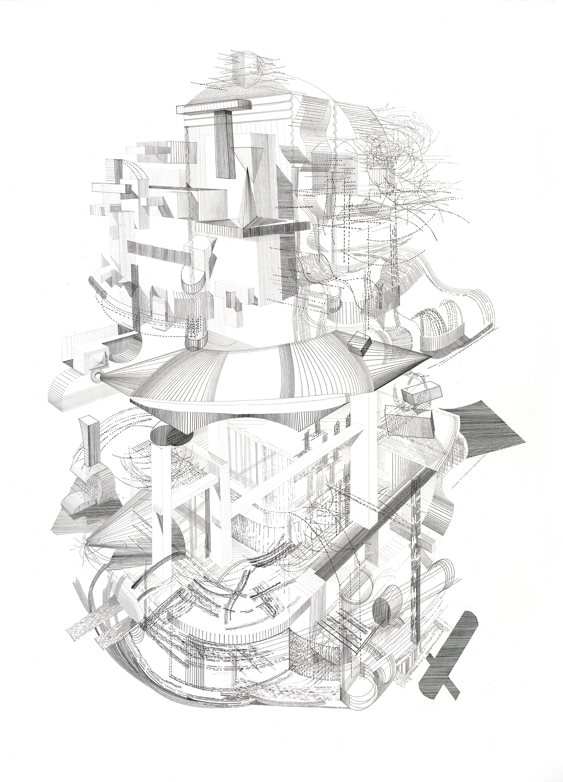 Diskrete Konnexionen -2021, Graphit auf Papier, 120 x 90 cm