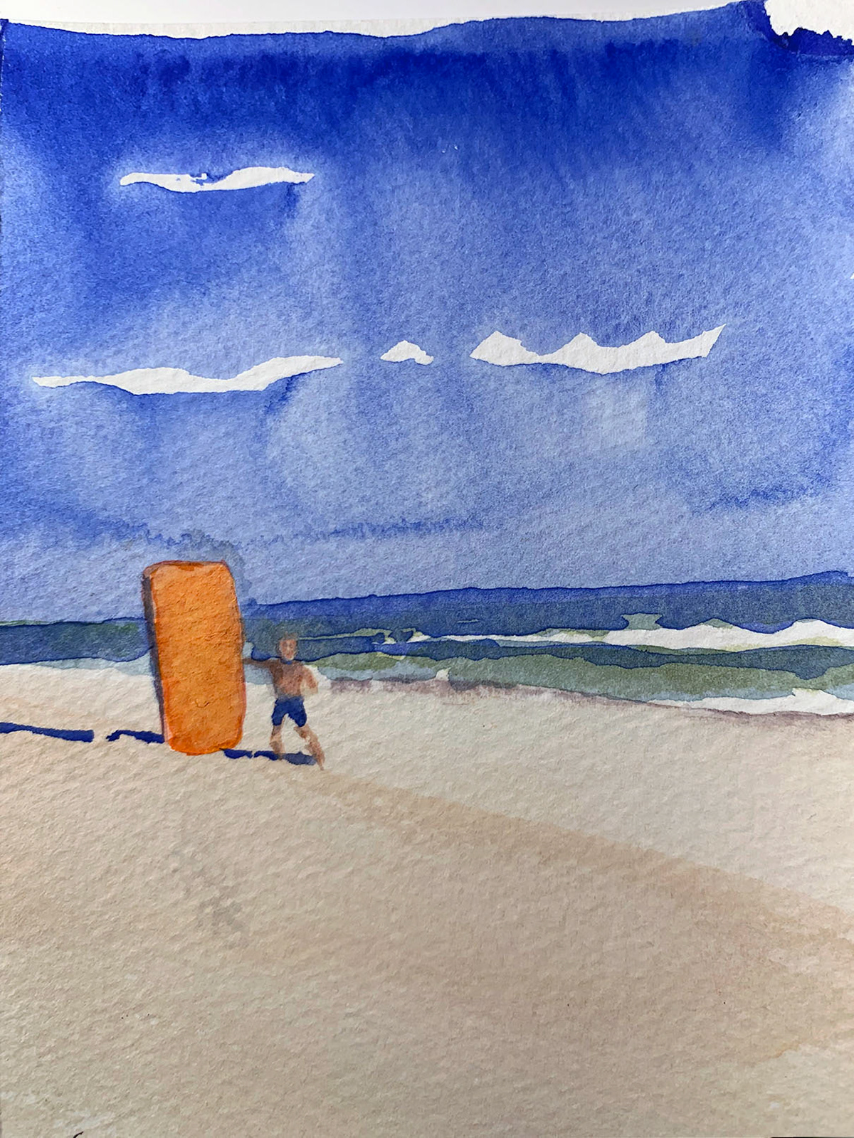 "Saltaire Beach",Watercolor on Arches Paper, 2019