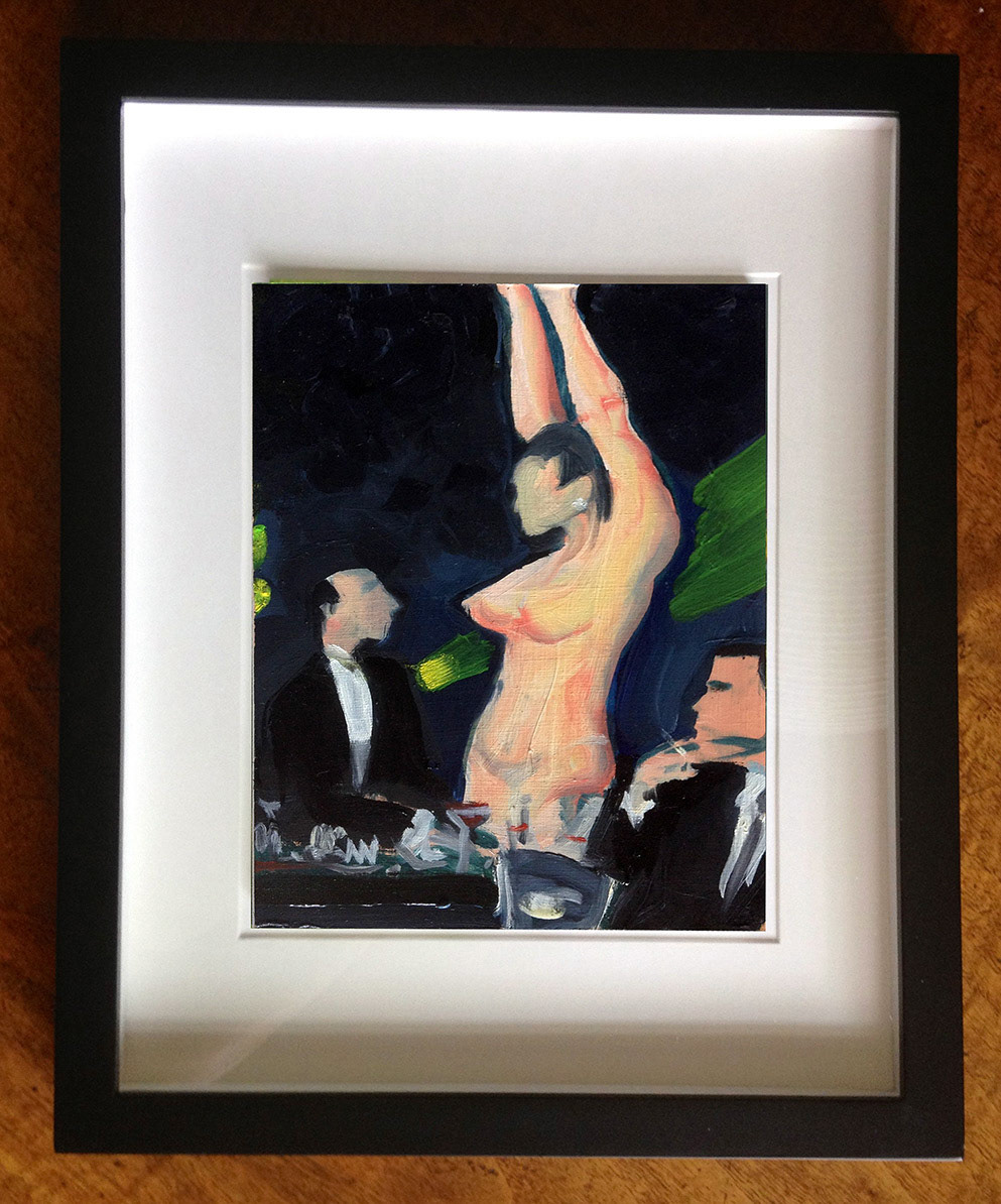 "Show Girl II", Oil On Foam Core Panel, 4.5" x 16", 2015