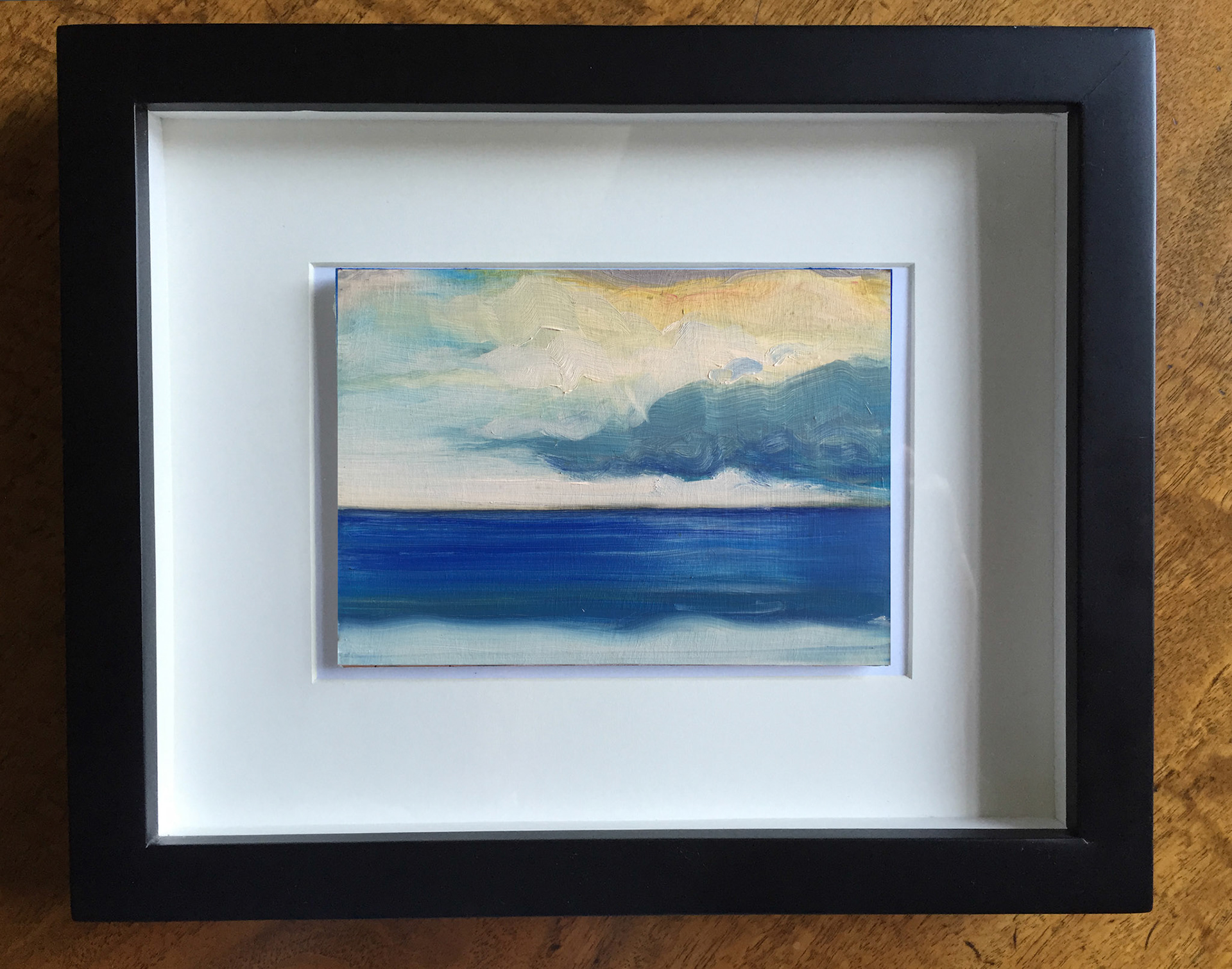 "Sea and Sky V", Oil On Foam Core Panel, 4.5" x 16", 2015