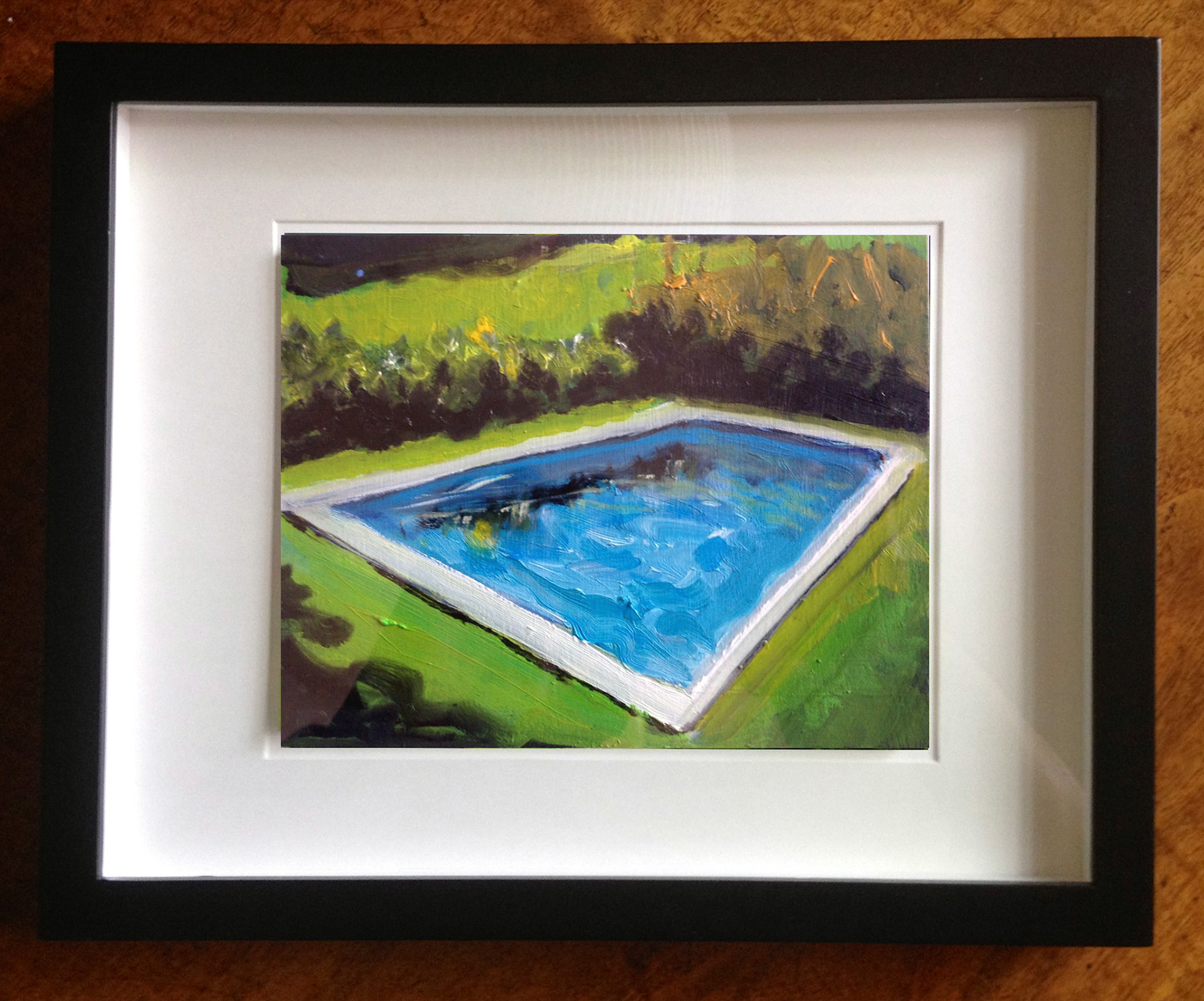 "Craryvillie Pool Oil On Foam Core Panel, 4.5" x 6", 2015