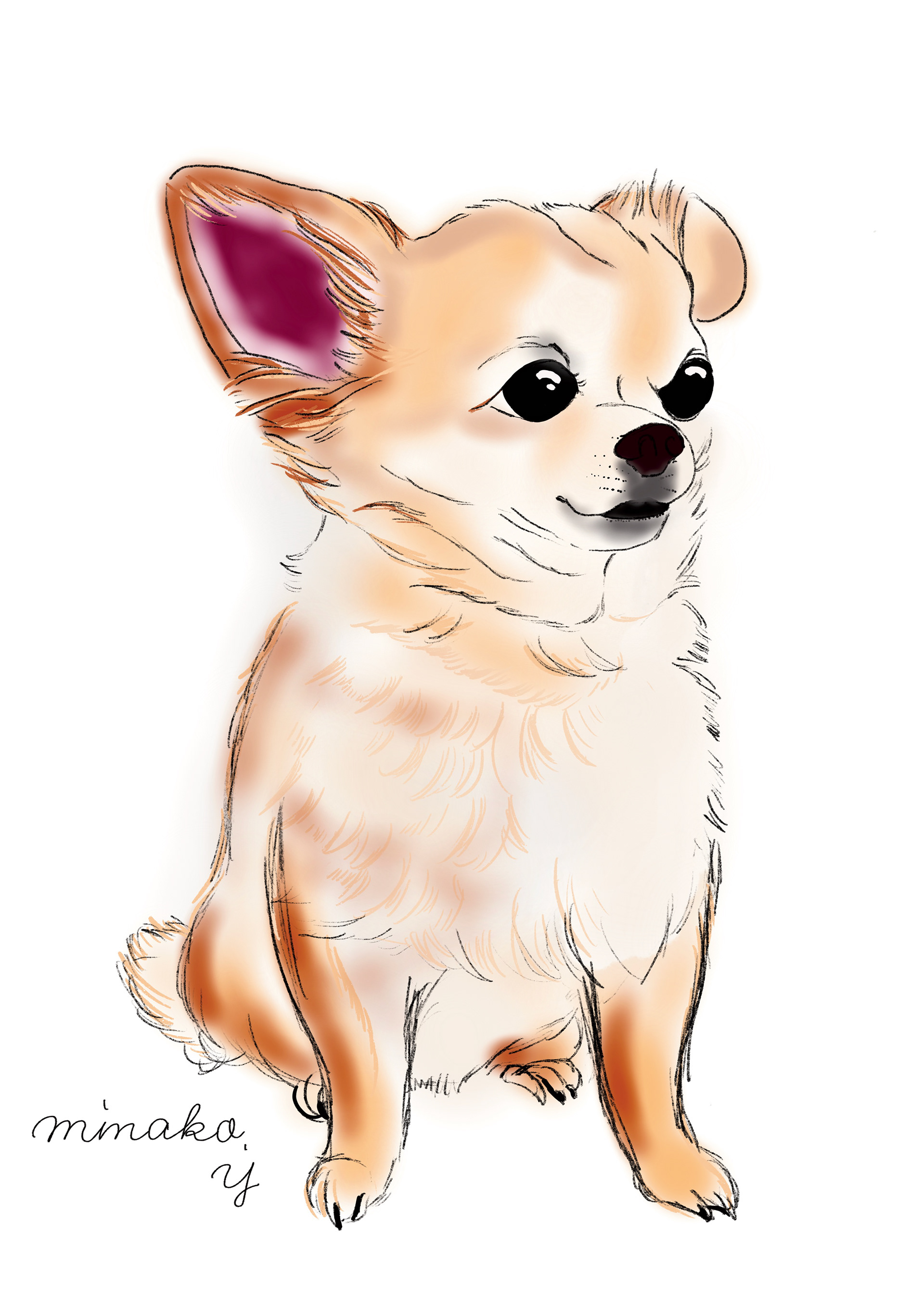 イラスト制作 Minako Yutani ペット似顔絵イラスト