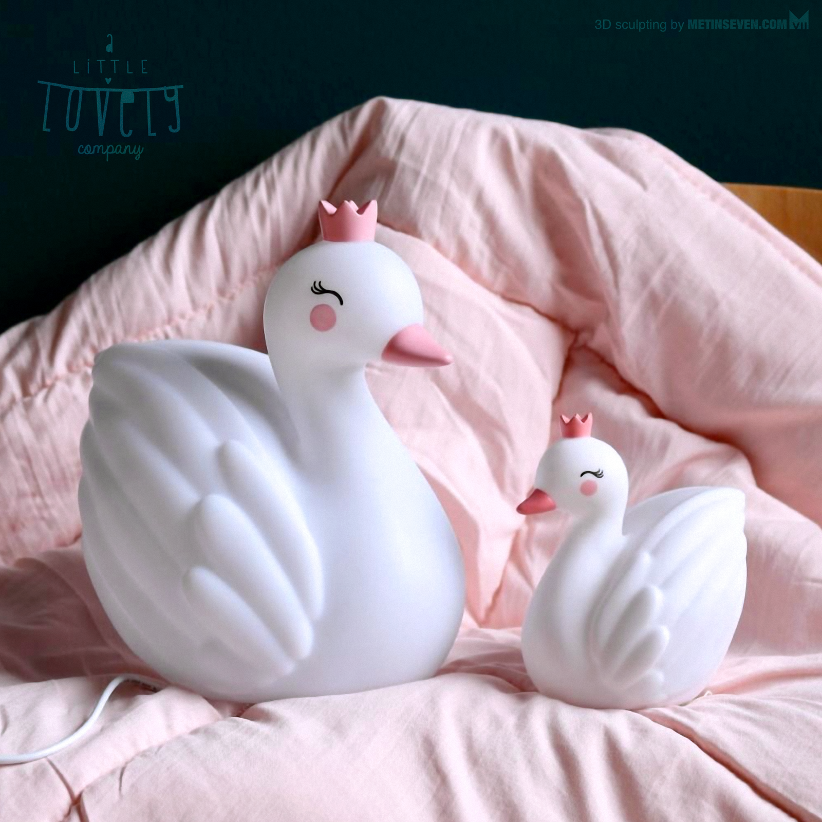 3D sculpting for Swan lights • 3D model voor Zwaan-lampjes