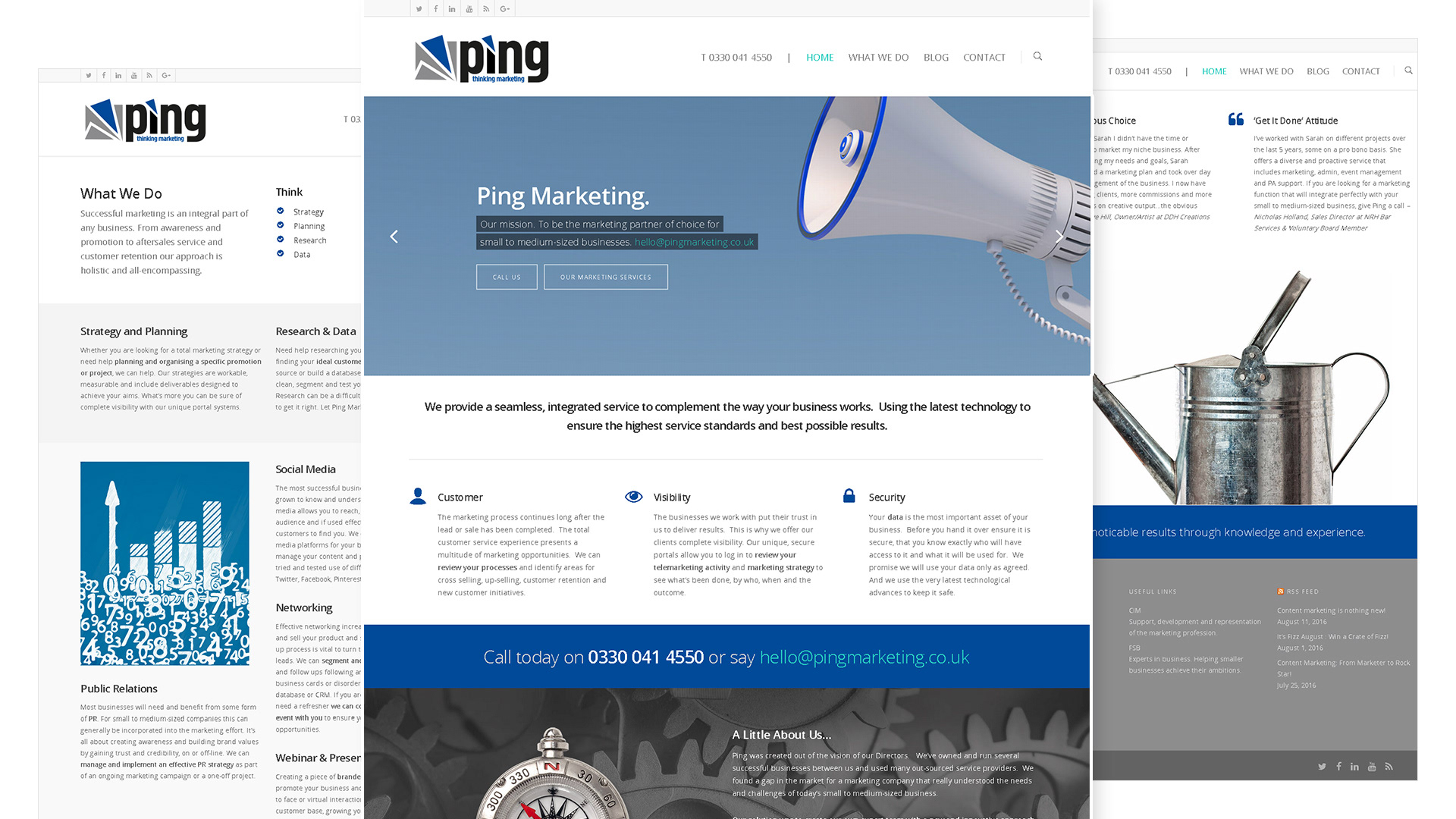 Ping Marketing website design