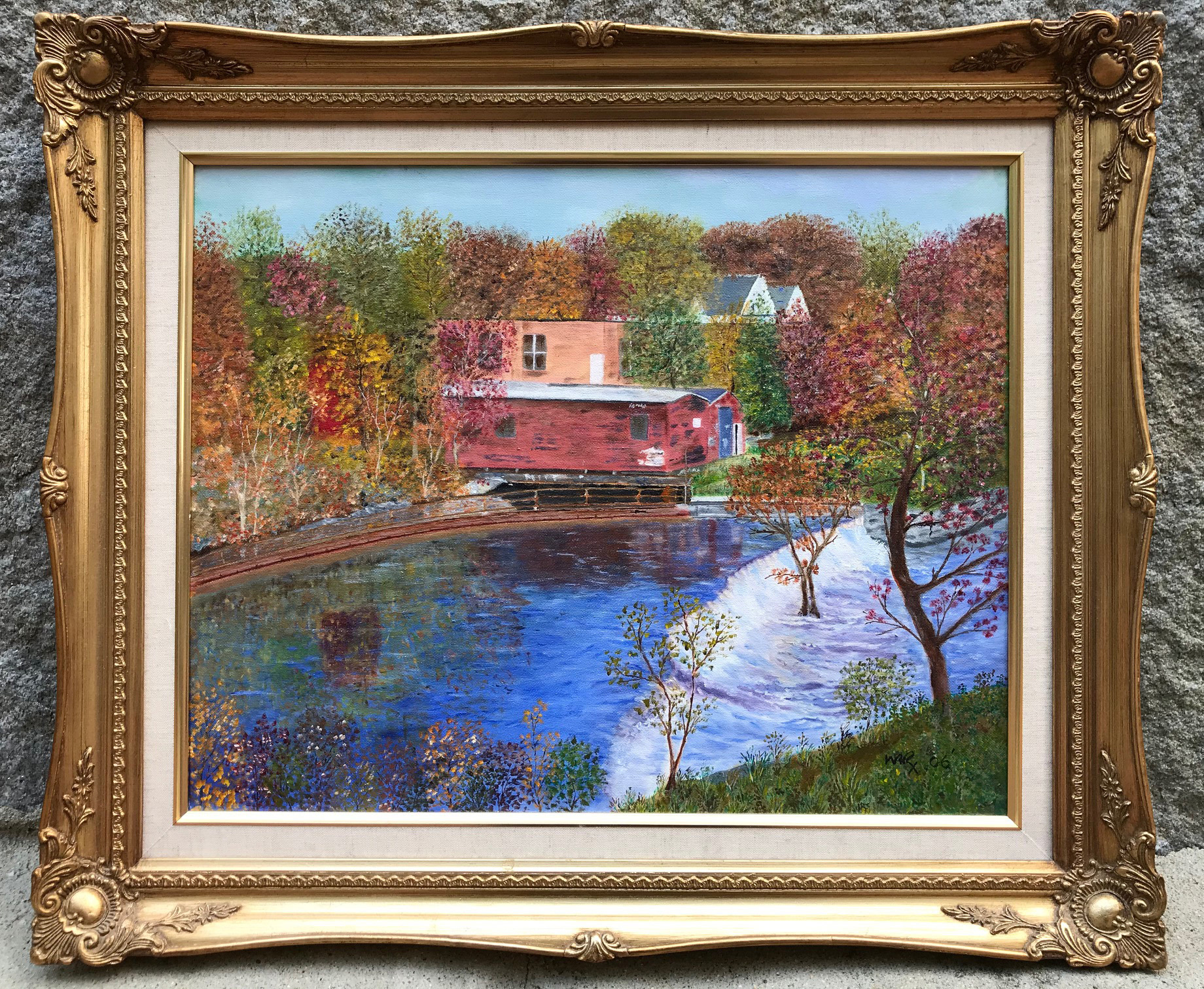 Dr. Mark Romanowsky, Wamesit Falls, Oil, 16" x 20", Price: $500