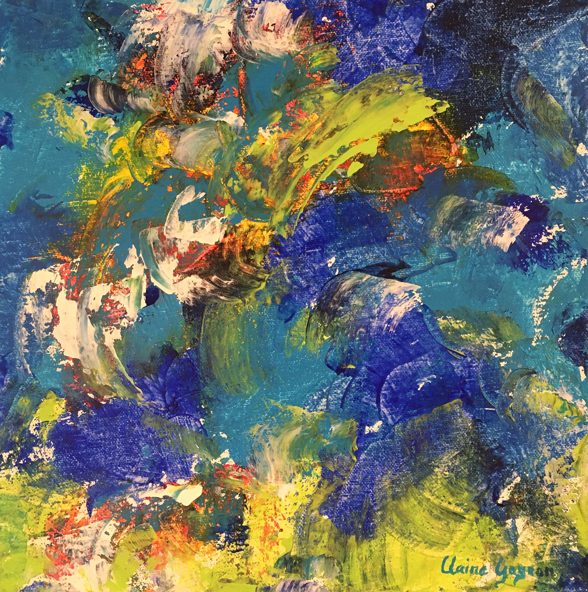 Claire Gagnon - Tidal Wave	- 12x12 - Acrylic on canvas - $400