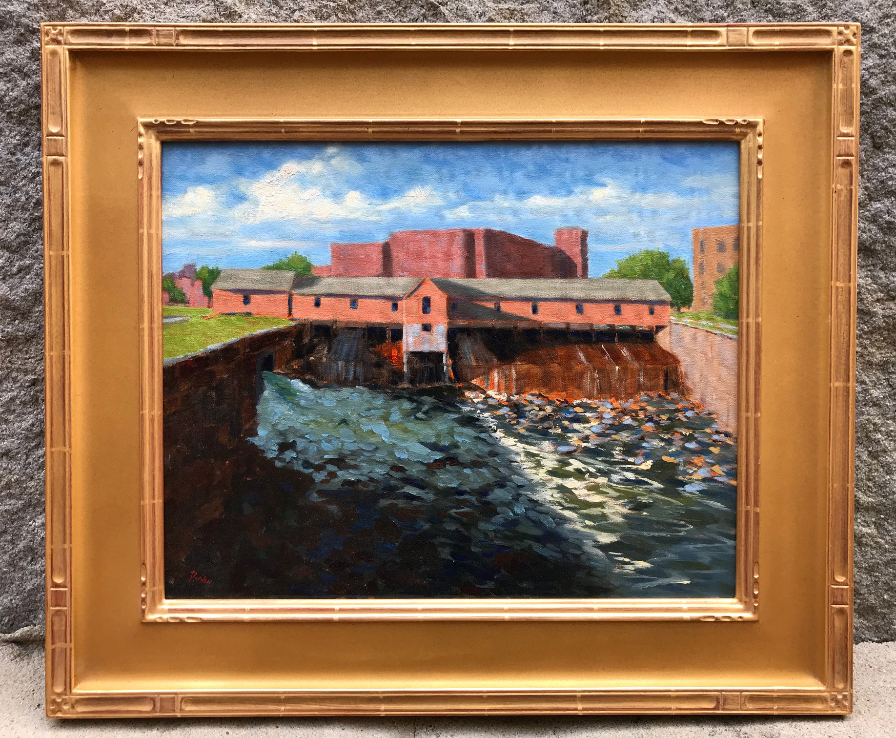Dave Drinon, Swamp Locks, Lowell, Oil, 16" x 20", Price: $825