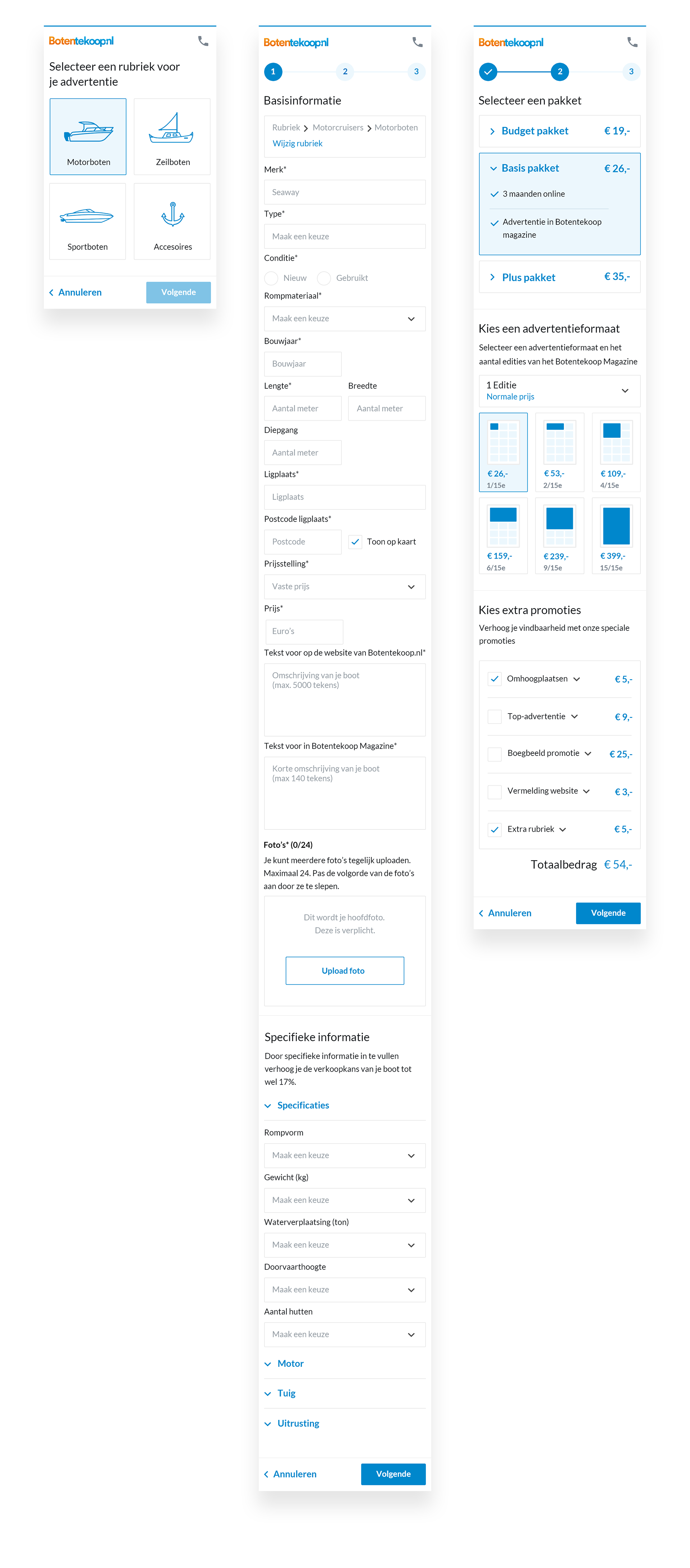 Botentekoop.nl Place Product Page Redesign Mobile by Milan Houter
