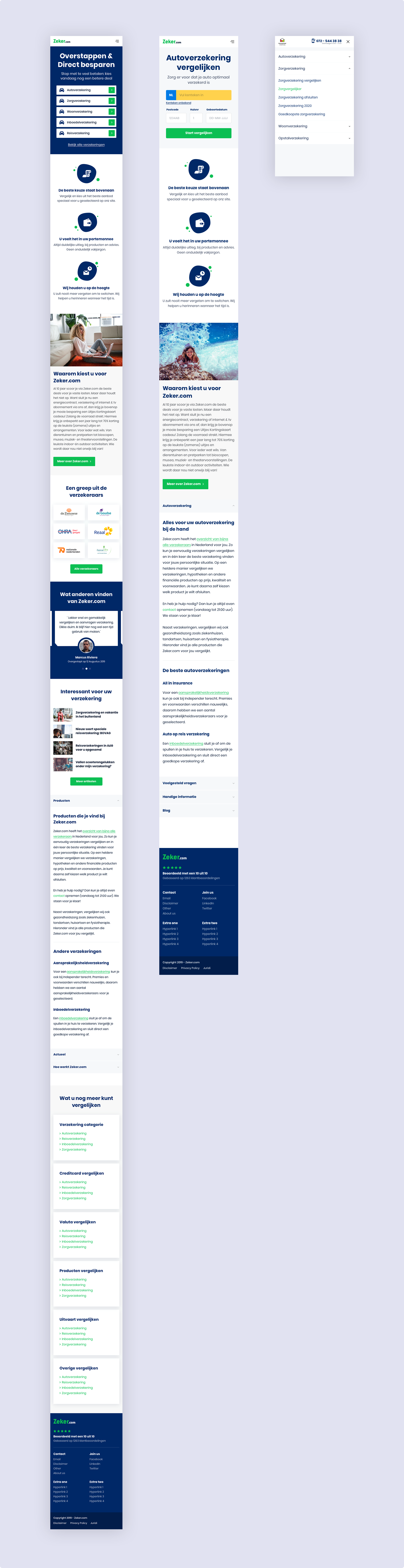 Zeker.com Homepage Productpage Menu for Mobile by Milan Houter