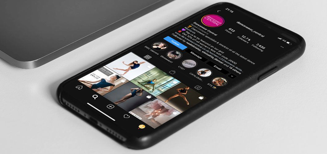 Lindsey ahmet Social media services image example of dancewear centrals intagram profile page showing 12k followers.