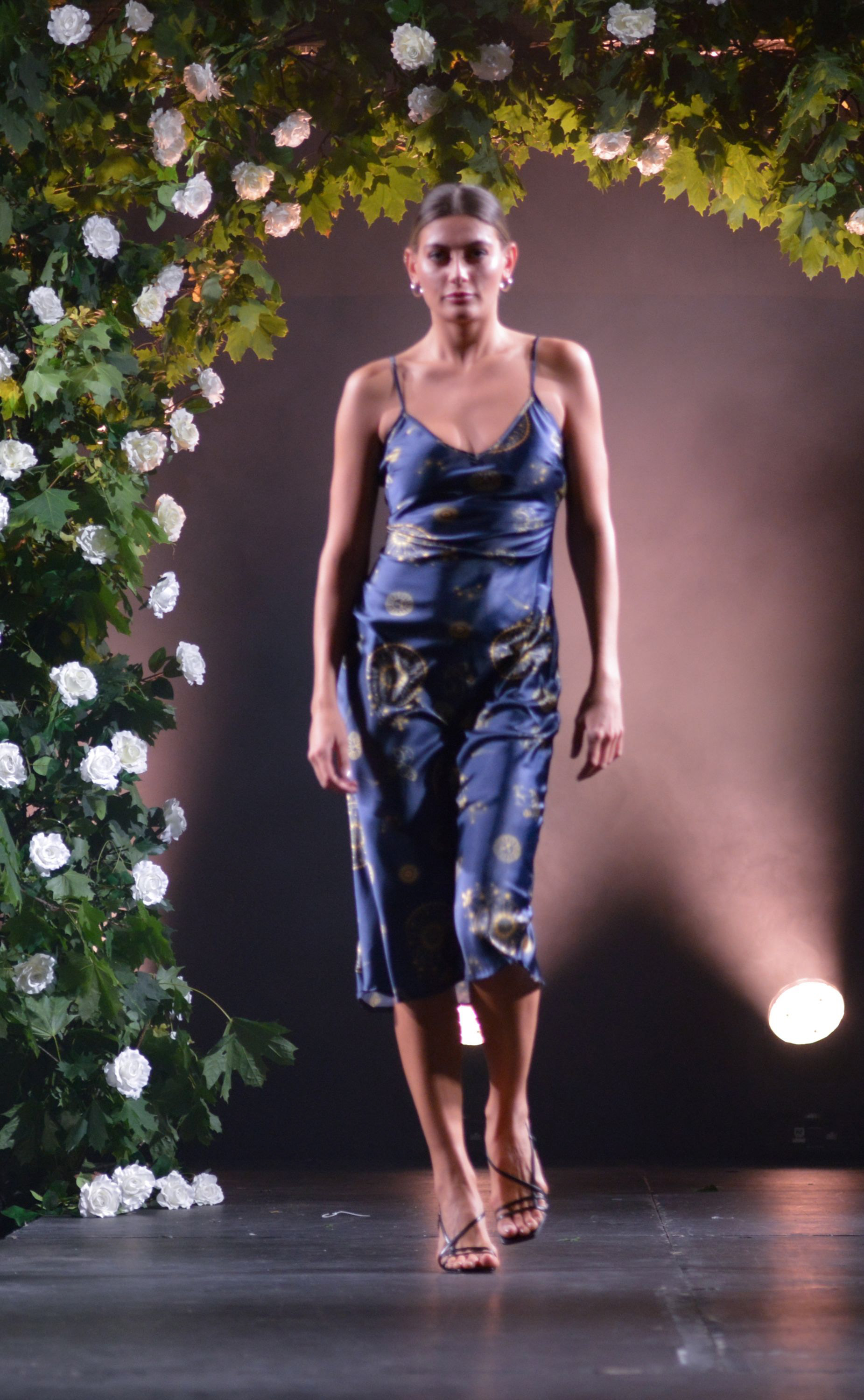 Model walking for Neon Rose at the 2019 Manchester Fashion Festival - runway photographer