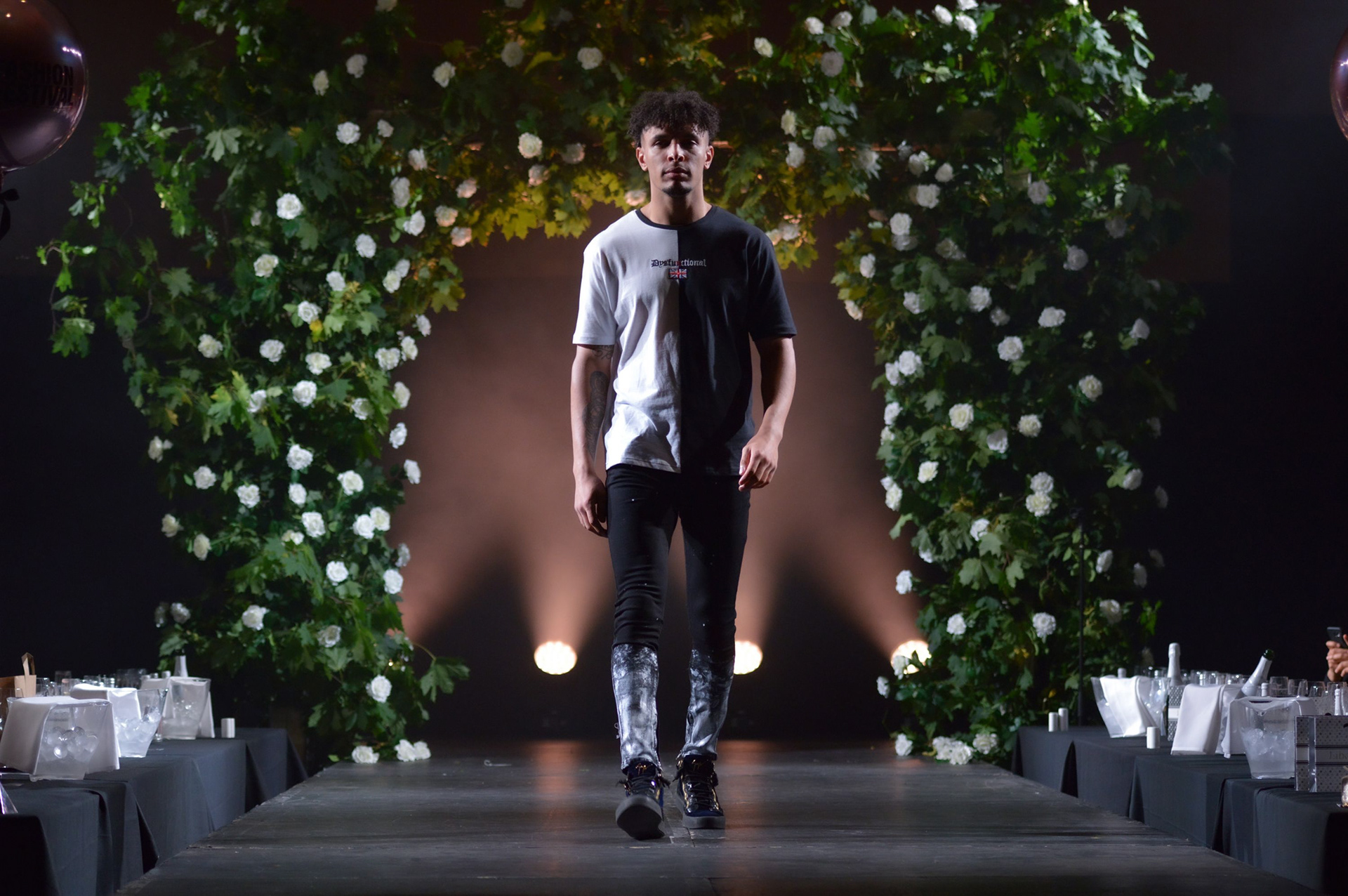 Model walking for Dysfunctional on the Runway at the 2019 Manchester Fashion Festival - runway photographer