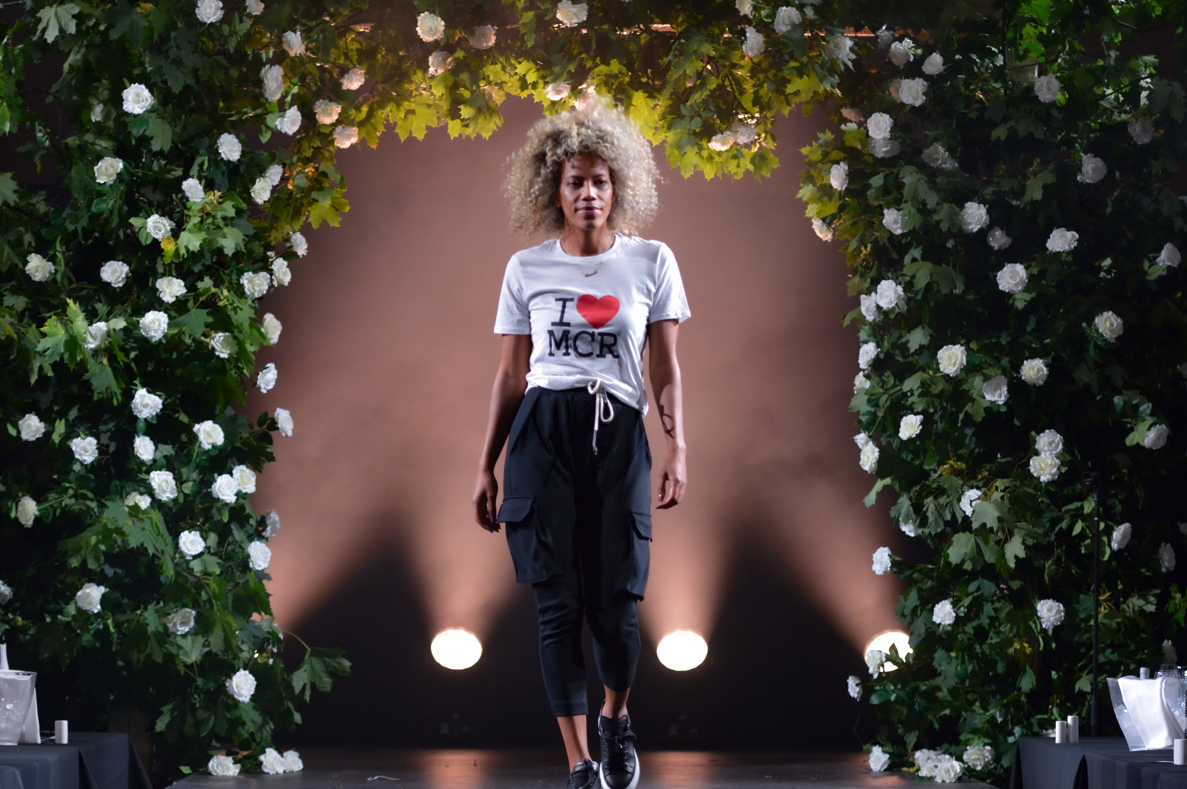 model on stage for I love MCR at the 2019 Manchester Fashion Festival - event and runway photographer