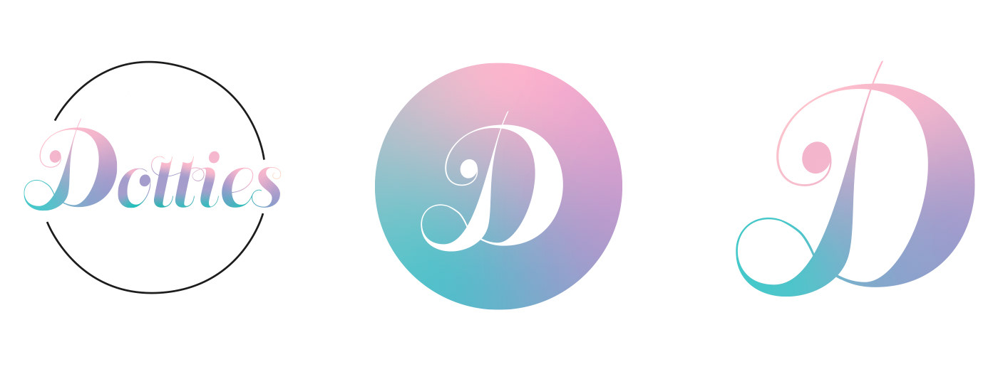 Dotties logo design 3 variations for use on print and online media