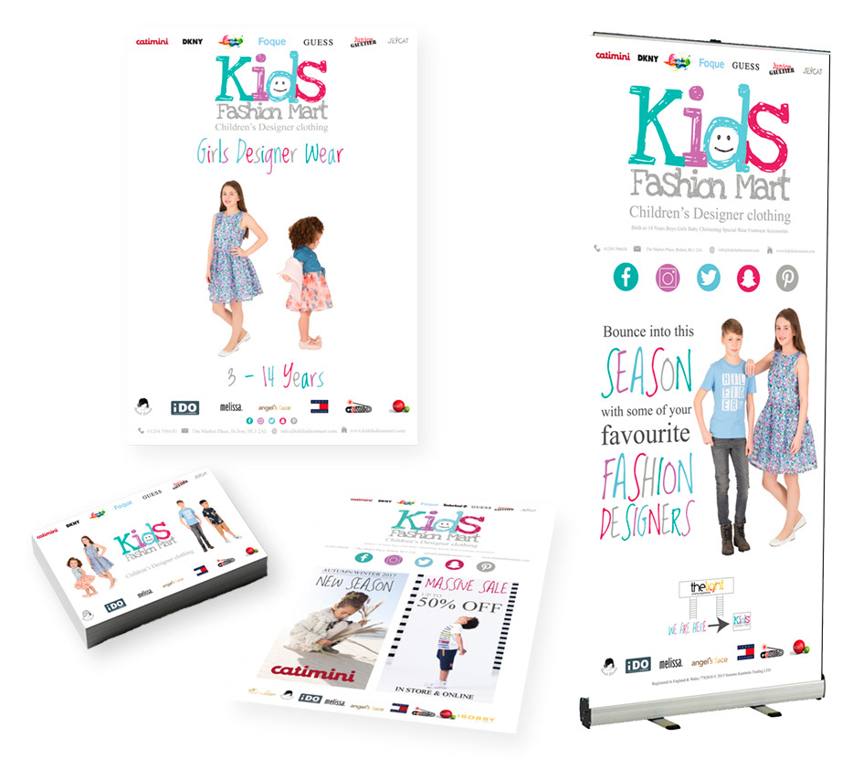 lindsey ahmet graphic designer and photographer website banner design for kids fashion mart Manchester