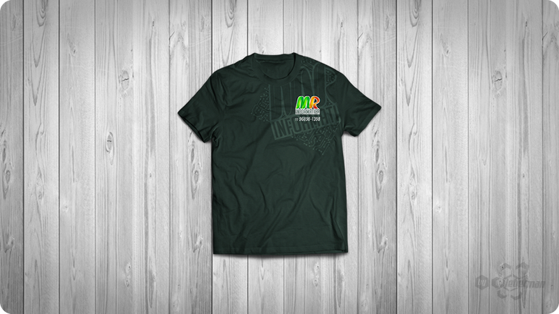 Exemplo de estampa para camiseta de MR Informática por Cleberman