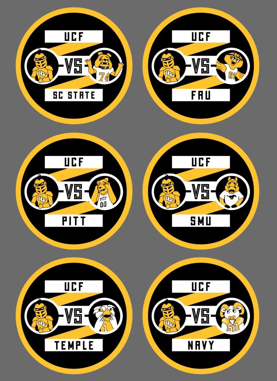 Knights on the Mall Game Stickers - 2018