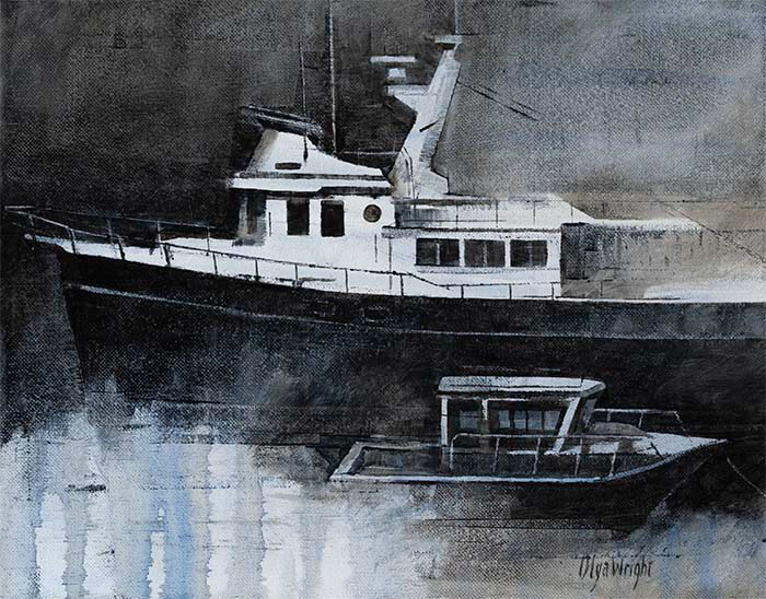"On Blue Water" / Oil on Canvas / 11" x 14" / Available at Empty Wall Gallery