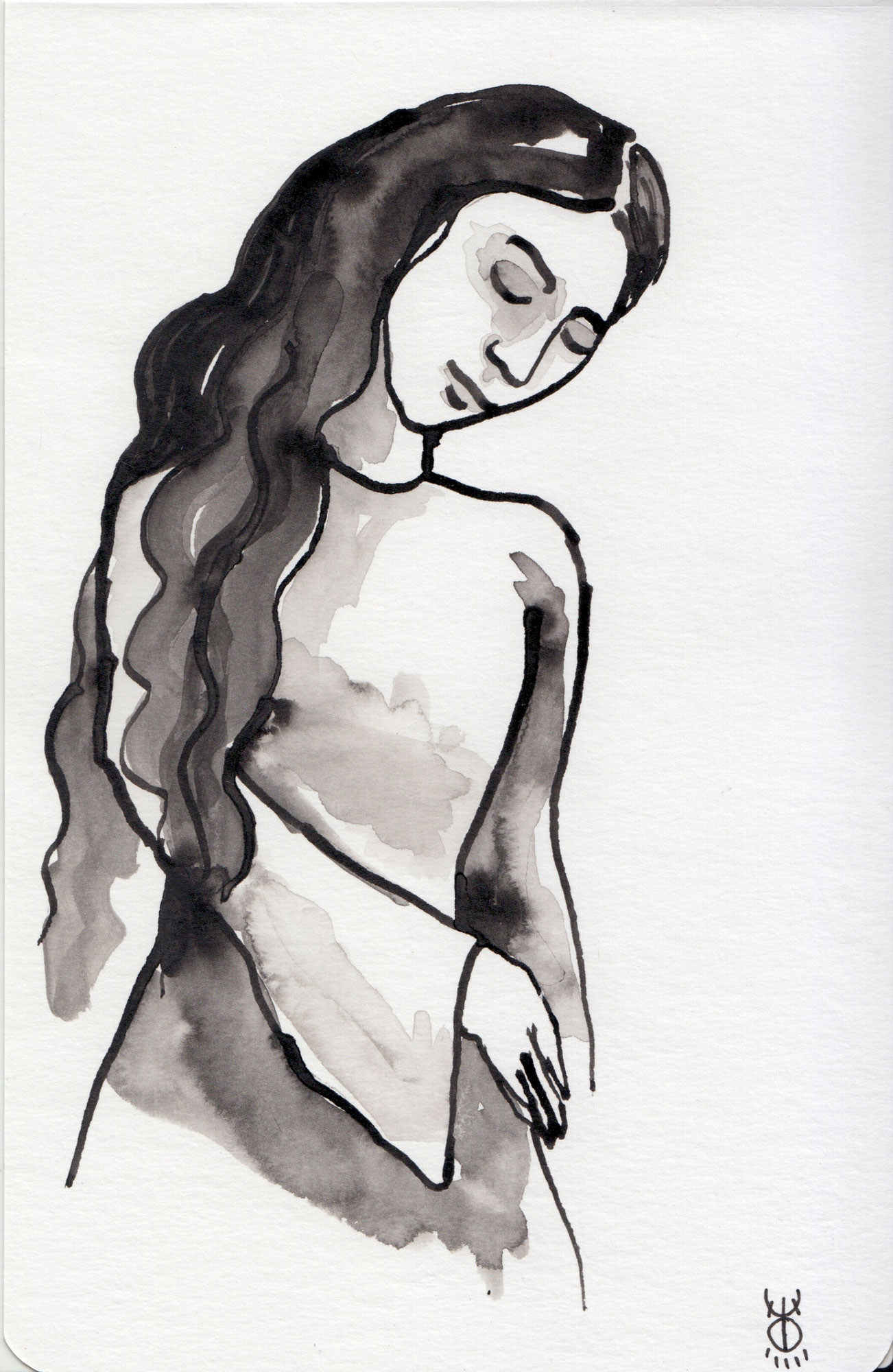 Dreamer - ink on paper, 2020, 21 x 14cm, £20