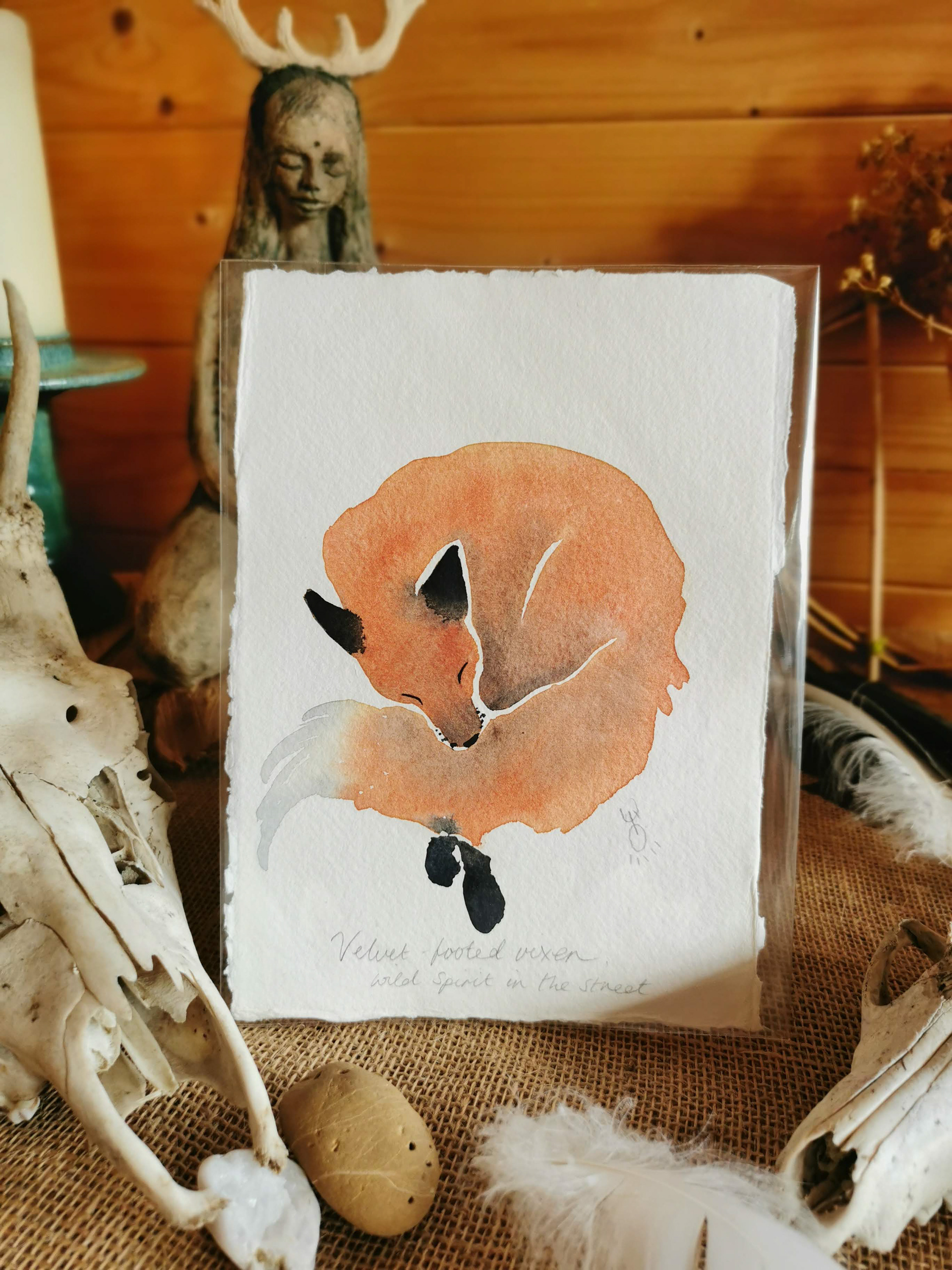 NEW: Sleepy fox A5 watercolour £40