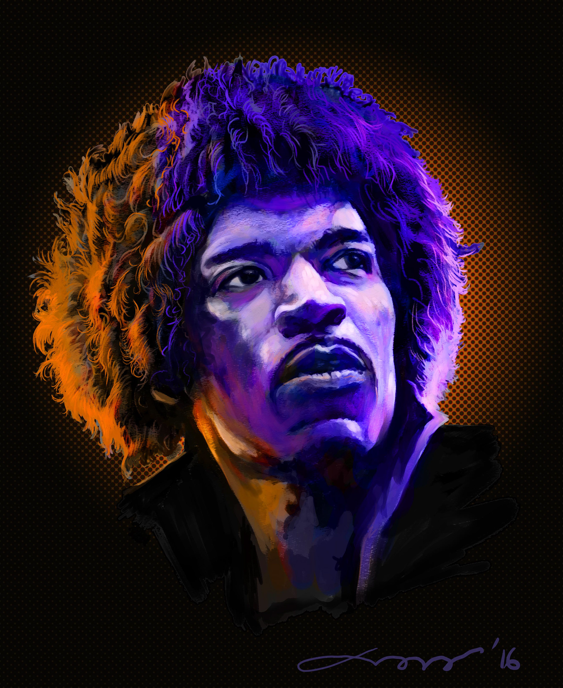 Jimi's Hendrix portrait Digital Paint
