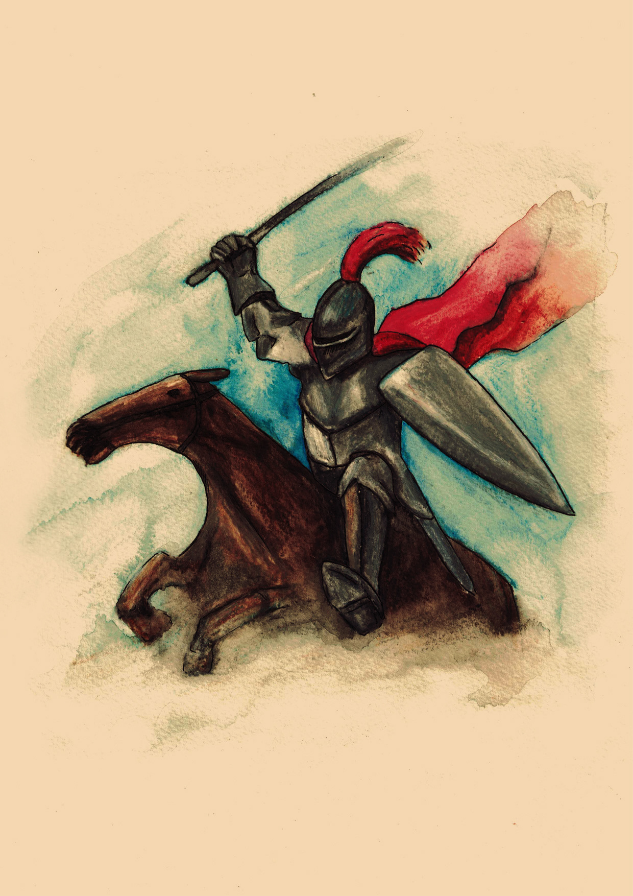 Alicja Łata Ilustracje do wiersza o rycerzu, II r. Grafika