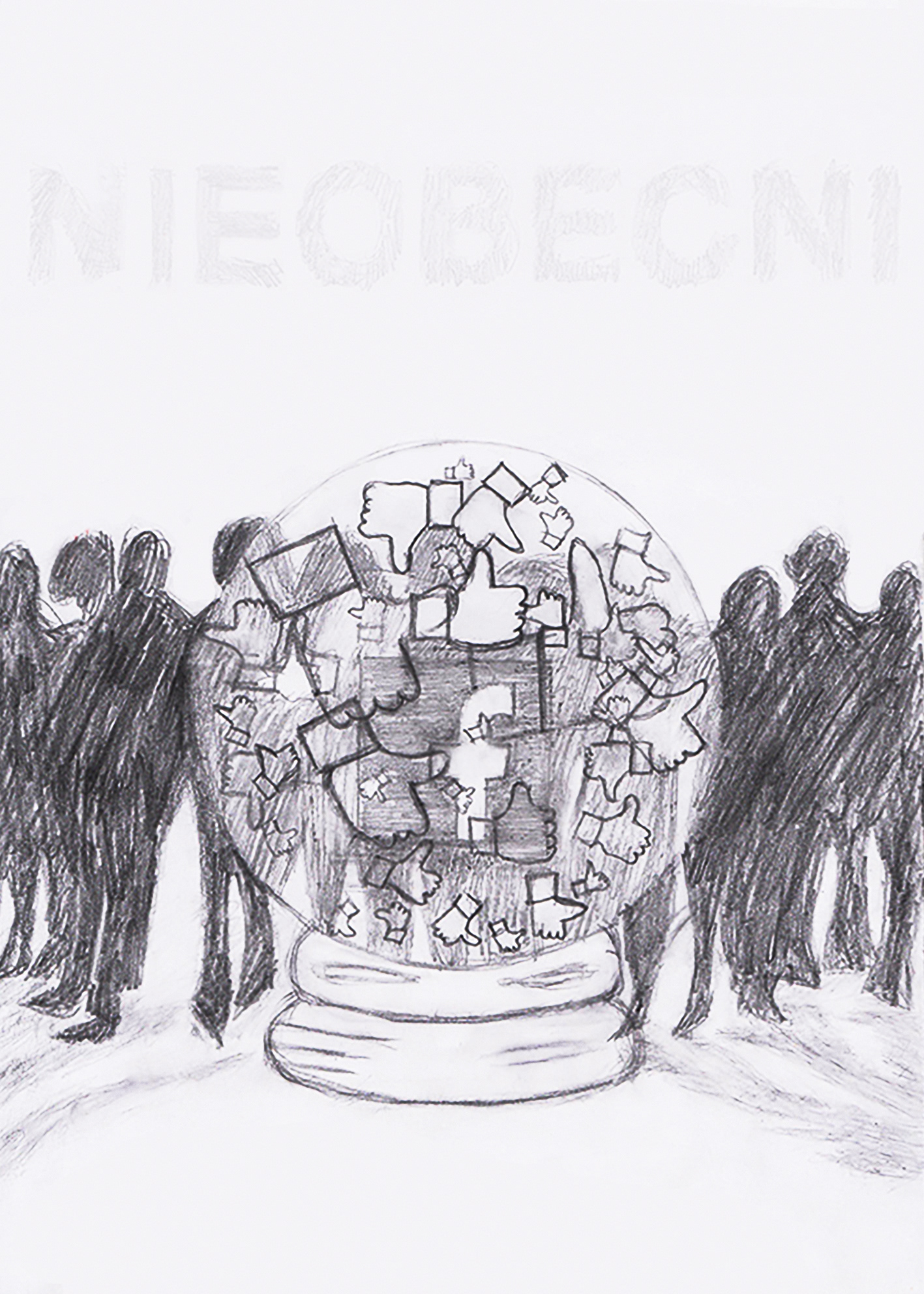Klaudia Ryniak II r. SW, Plakat - prezentacja - ilustracja:„Nieobecni”