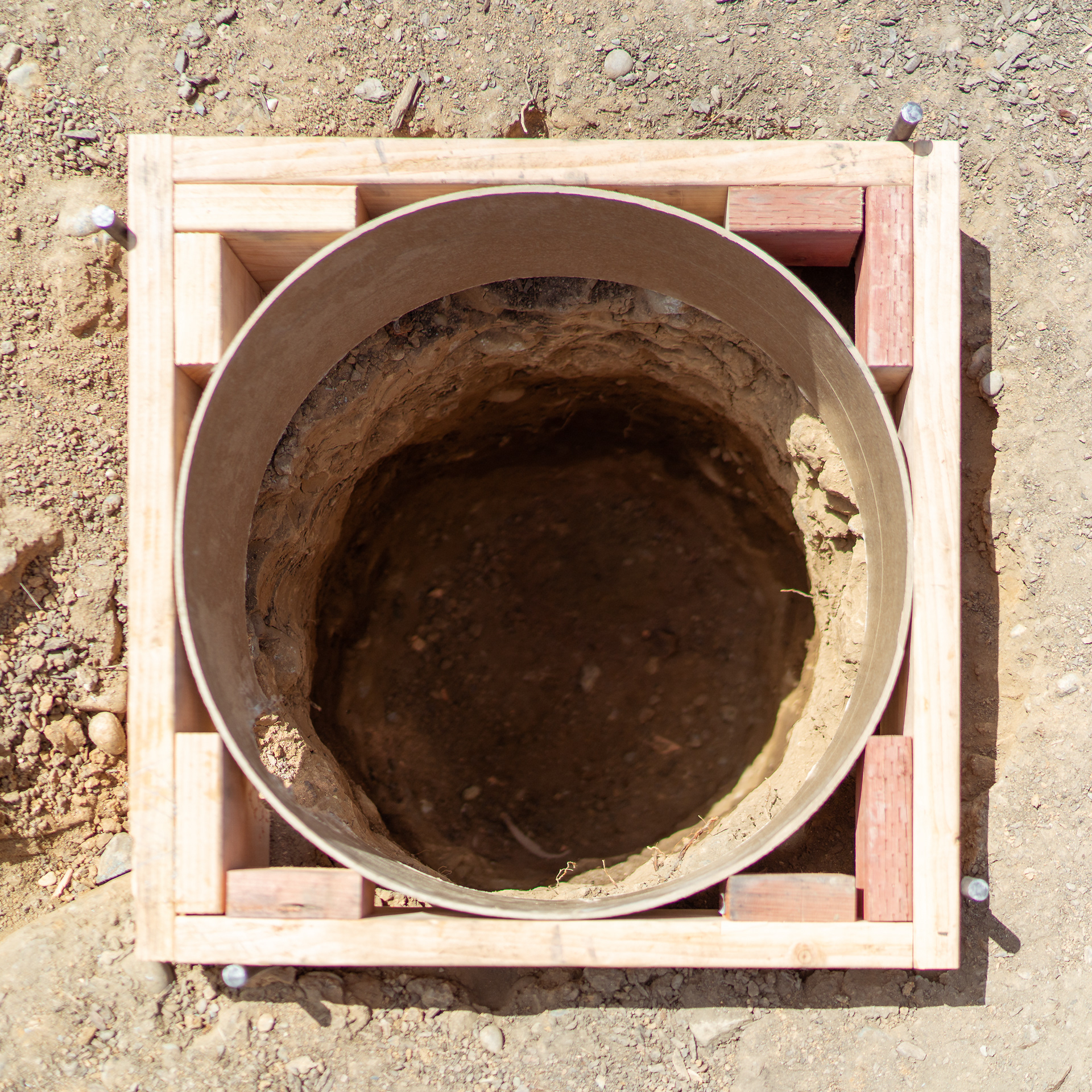 Pier base will be poured against native soil