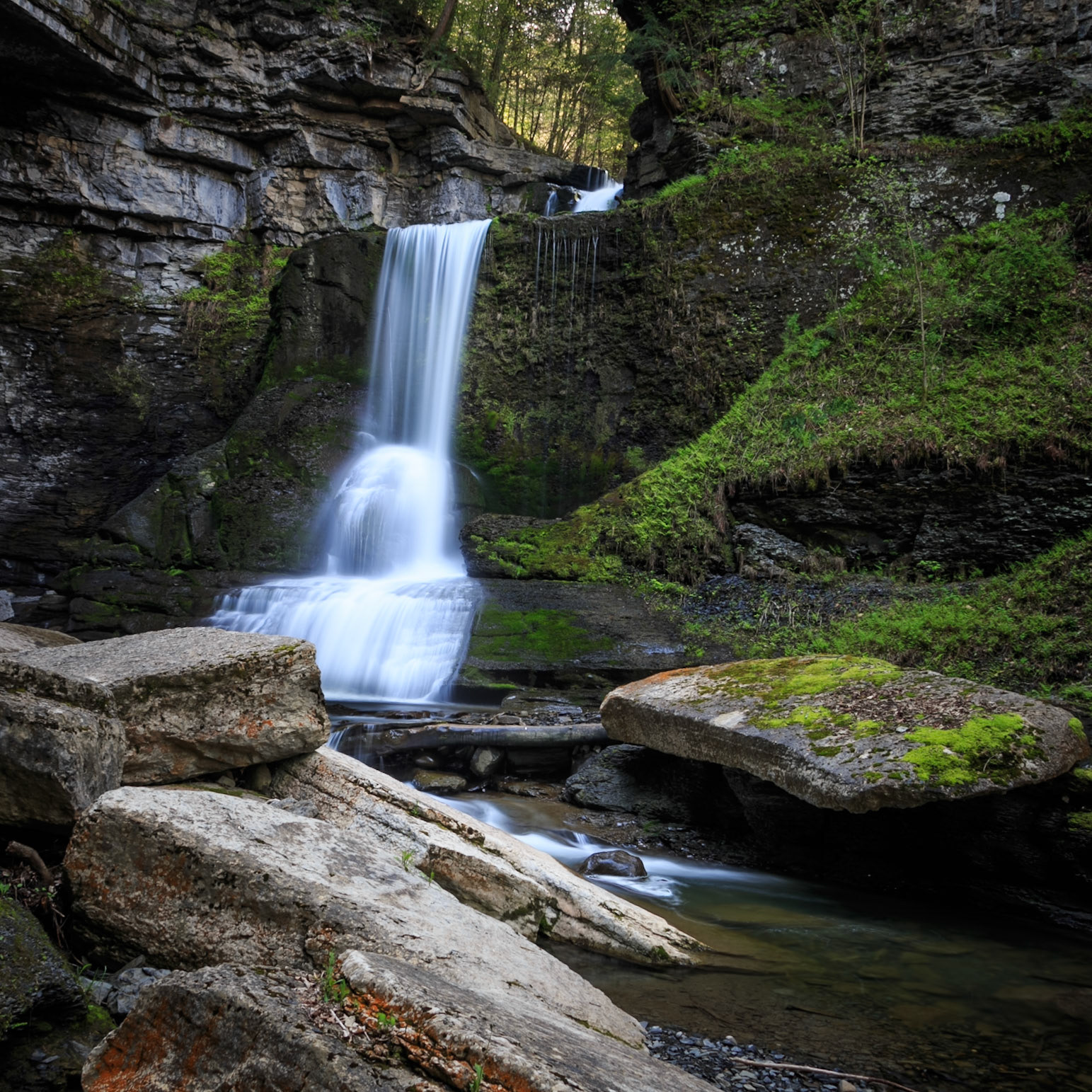 Late spring waterfall Filmore Glen