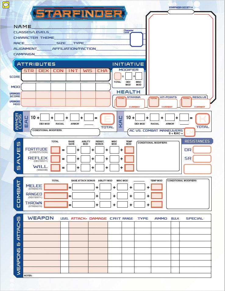 Talon Dunning Character Sheet Archive