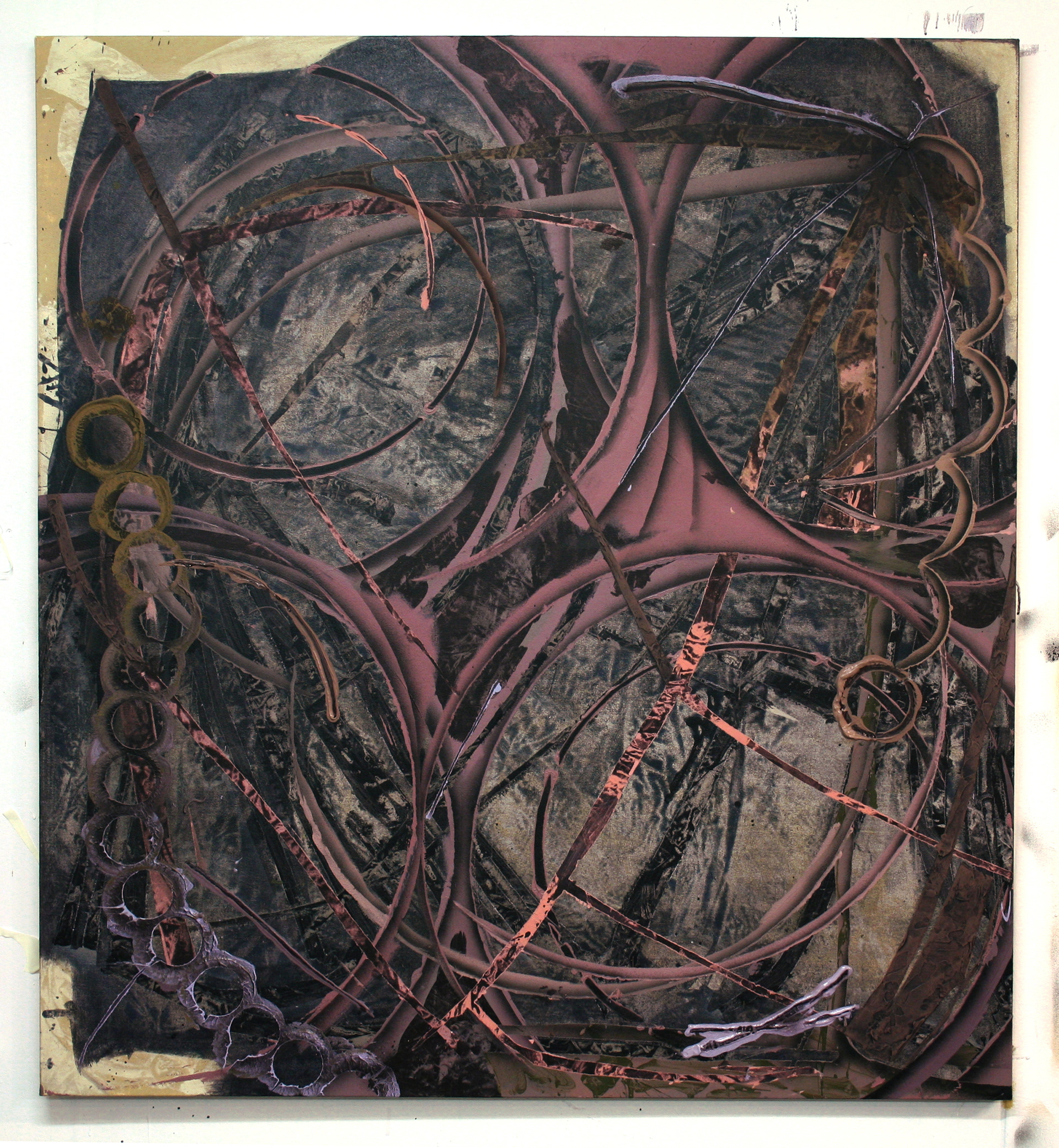 COMPOST VI / ACRYLIQUE ET MORTIER SUR TOILE / 135 X 122 CM / 2018