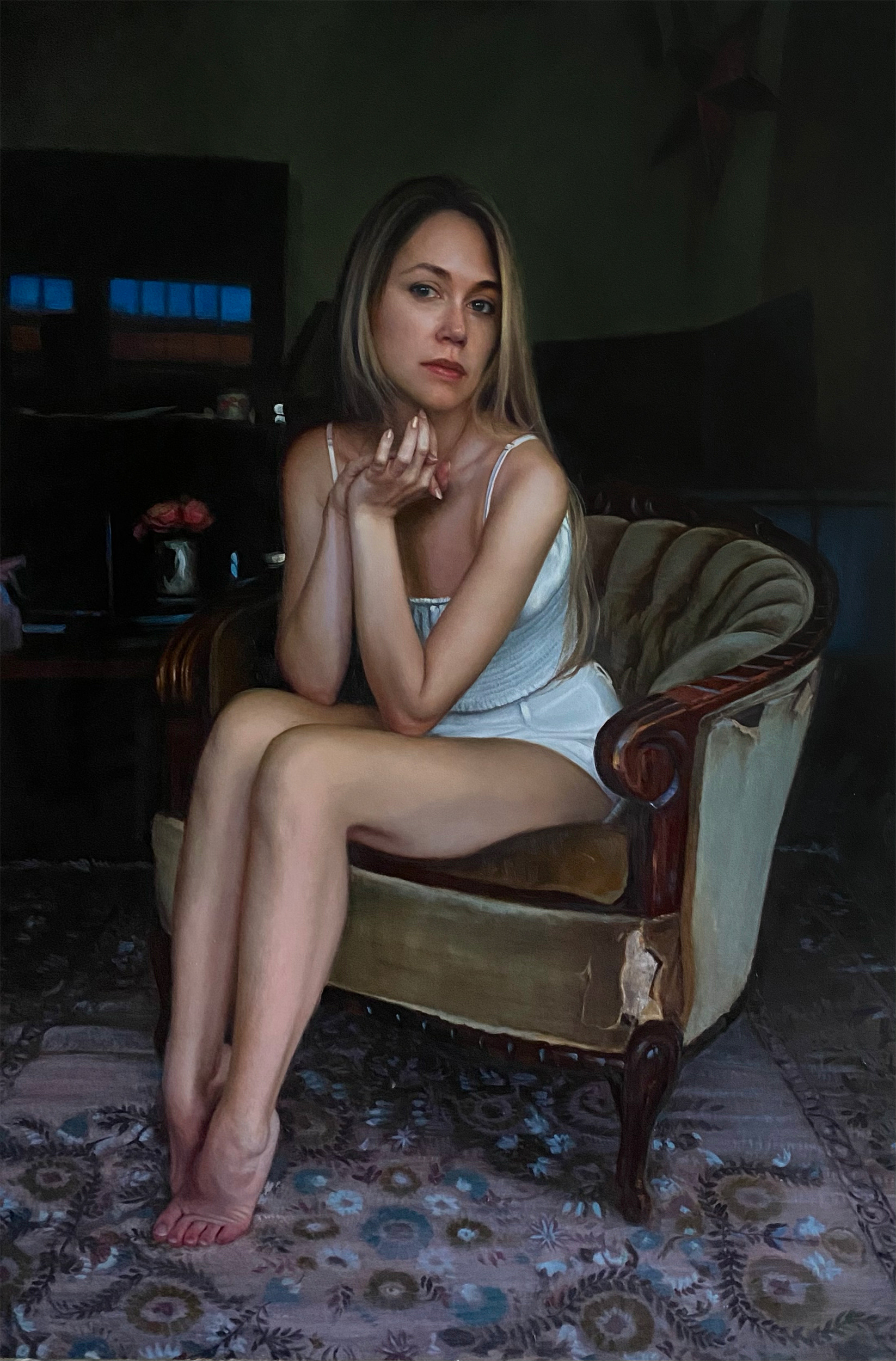 “Holly’s Chair ” oil on canvas 60”x40” 152x101cm