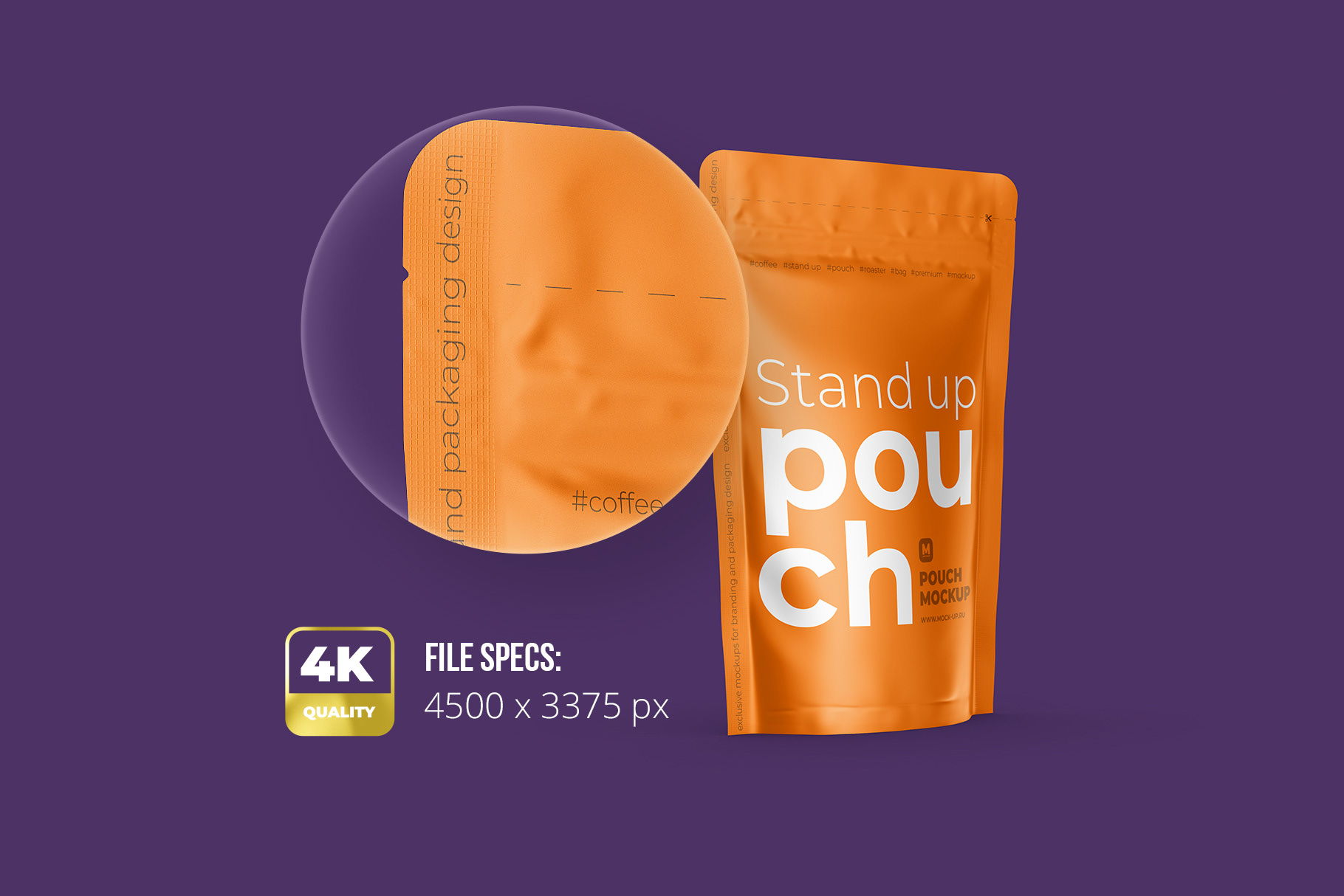 Download Exclusive Product Mockups - Stand-up Pouch Mockup half side view