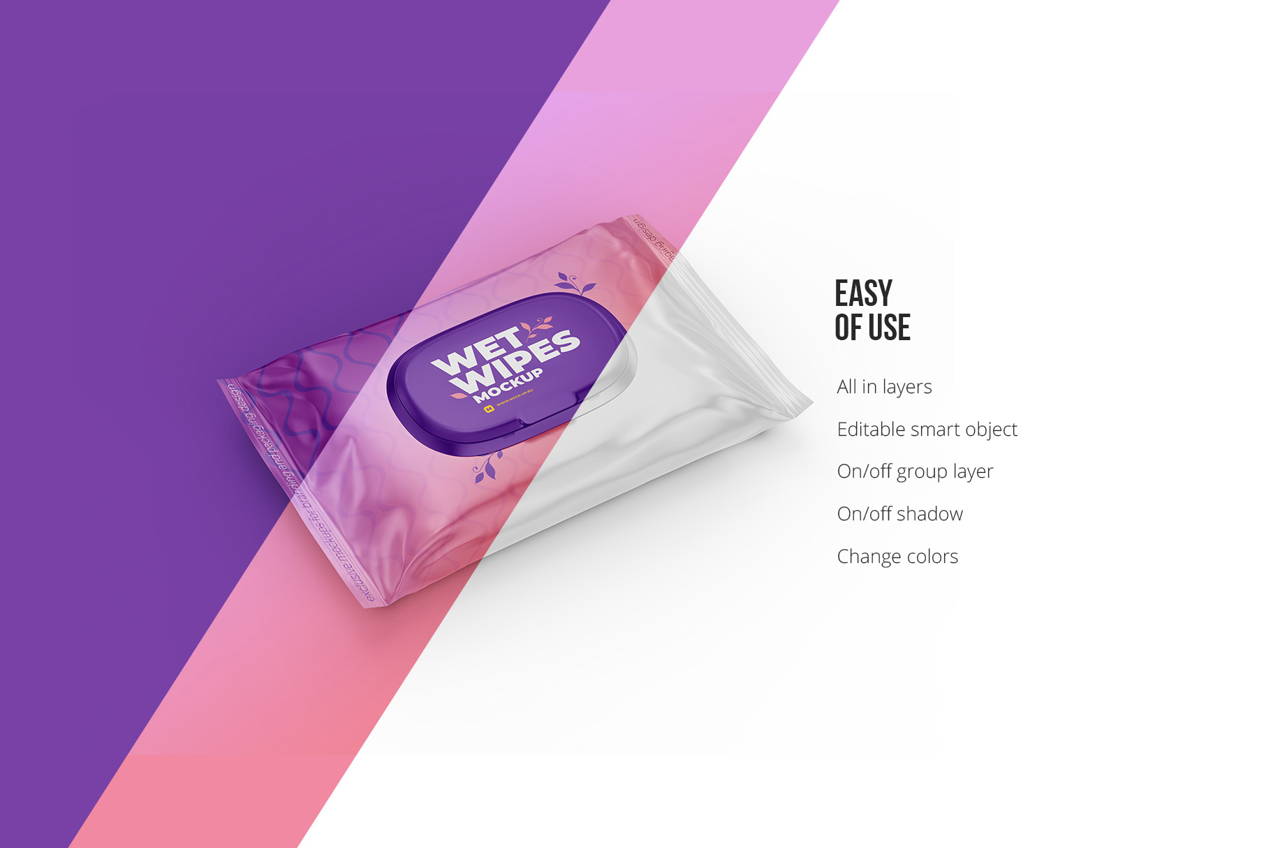 Download Exclusive Product Mockups - Wet Wipes Mockup. Angled view