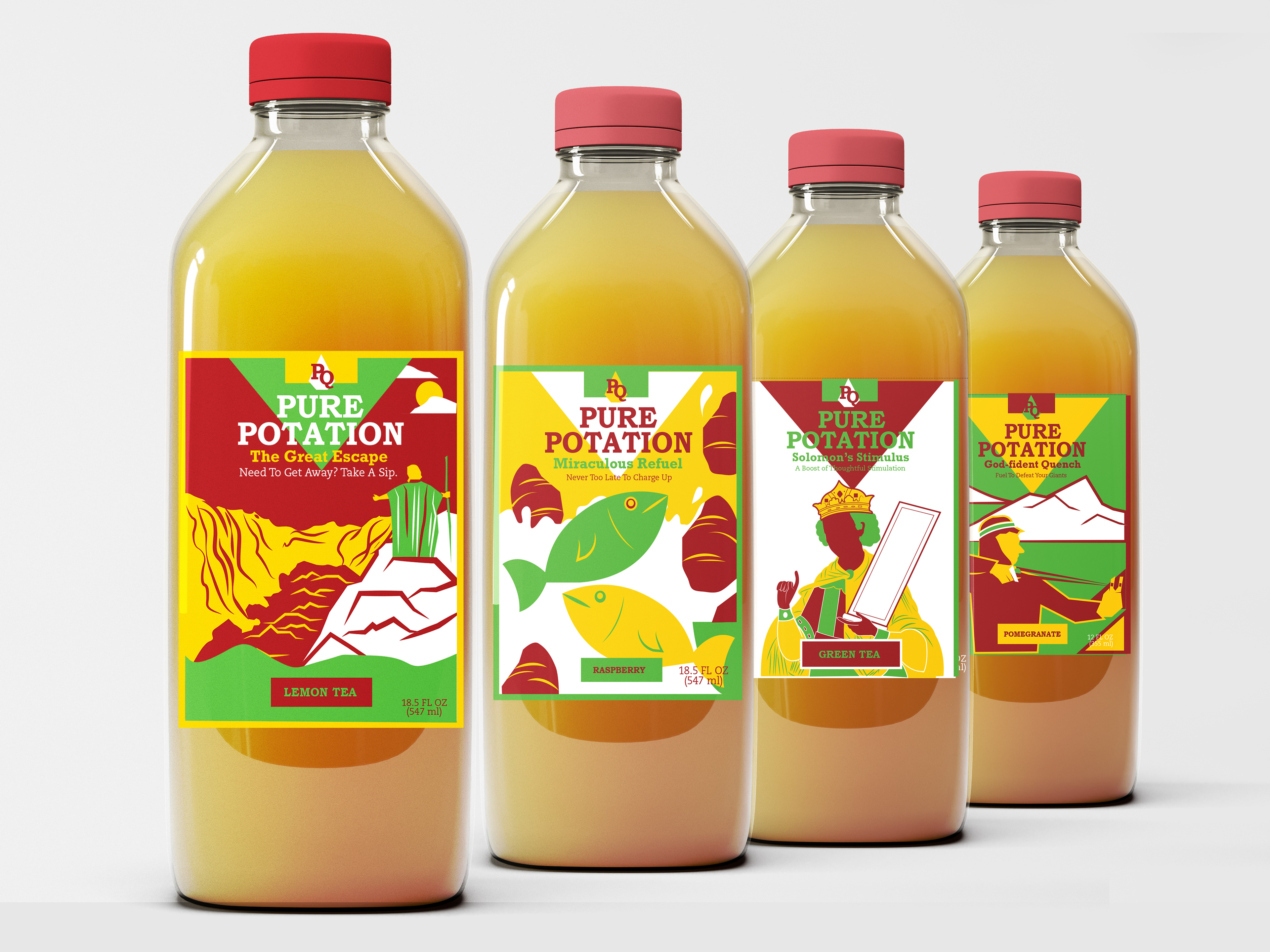 A.Davis Graphic Design - Packaging + Label Design for 4-Pack Drink Set