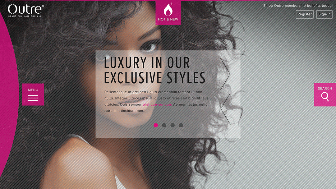 Outre New Homepage Search