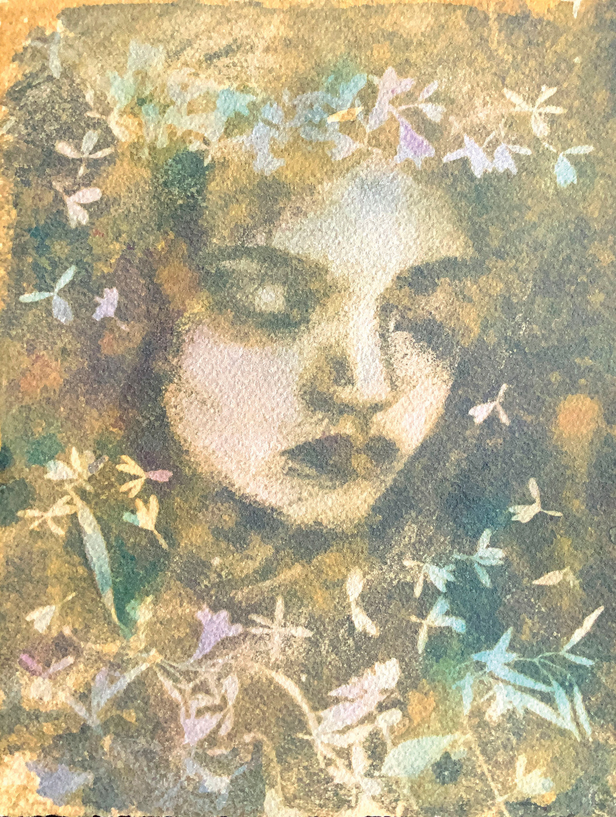 Solitude I, Cyanotype and Watercolour