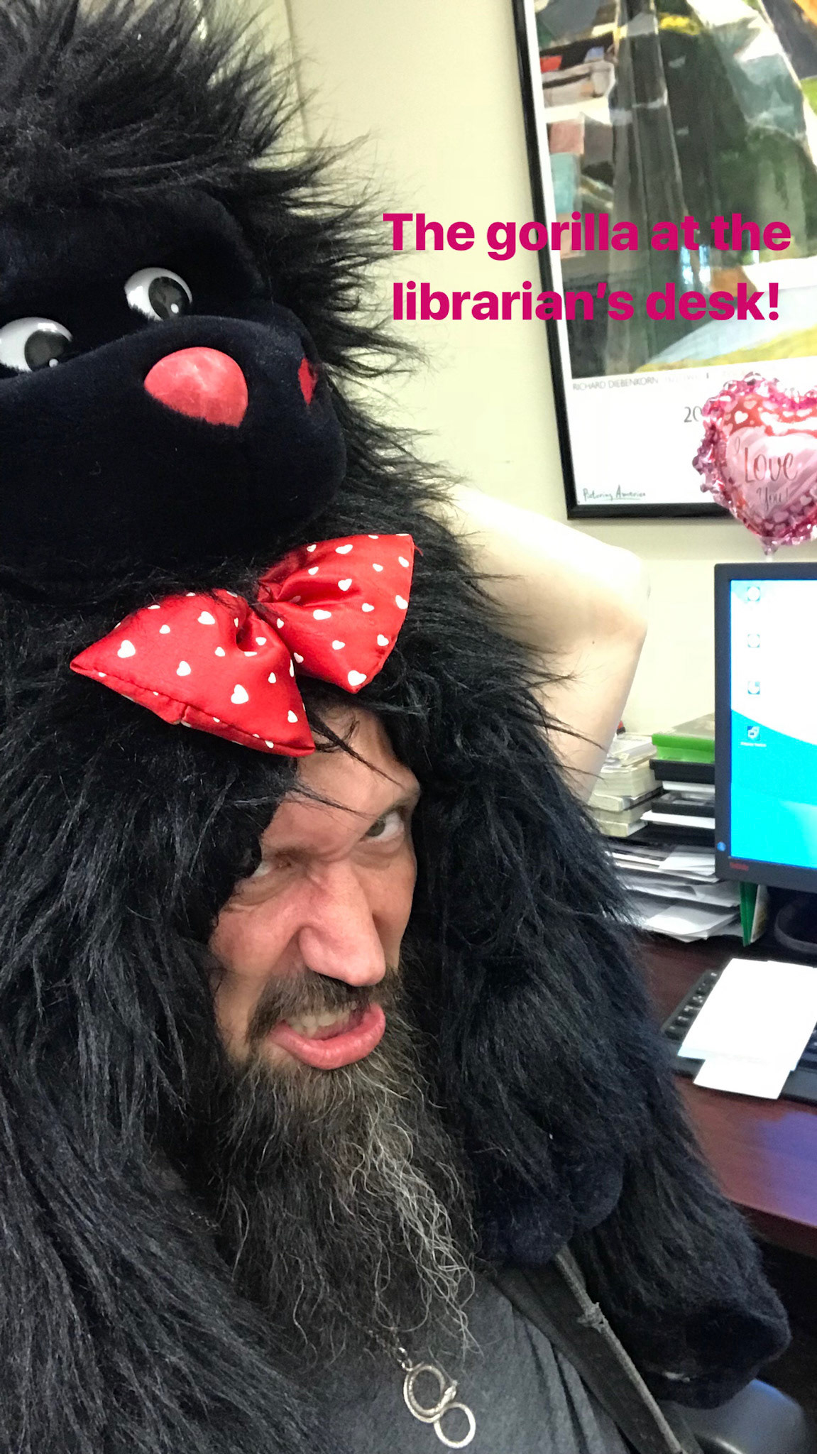 The gorilla doesn't like admin work.