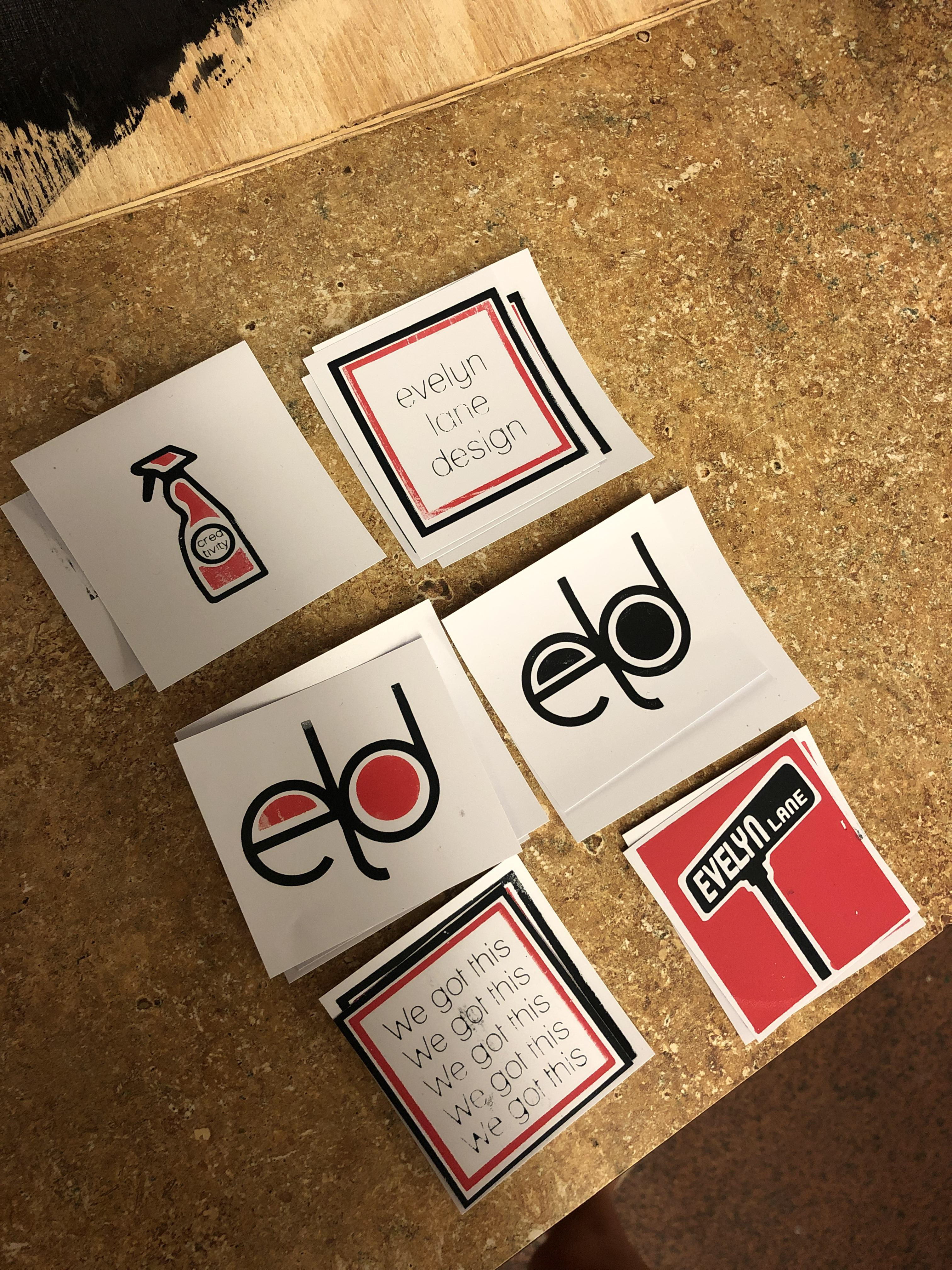 Screen printed Stickers with Personal Branding