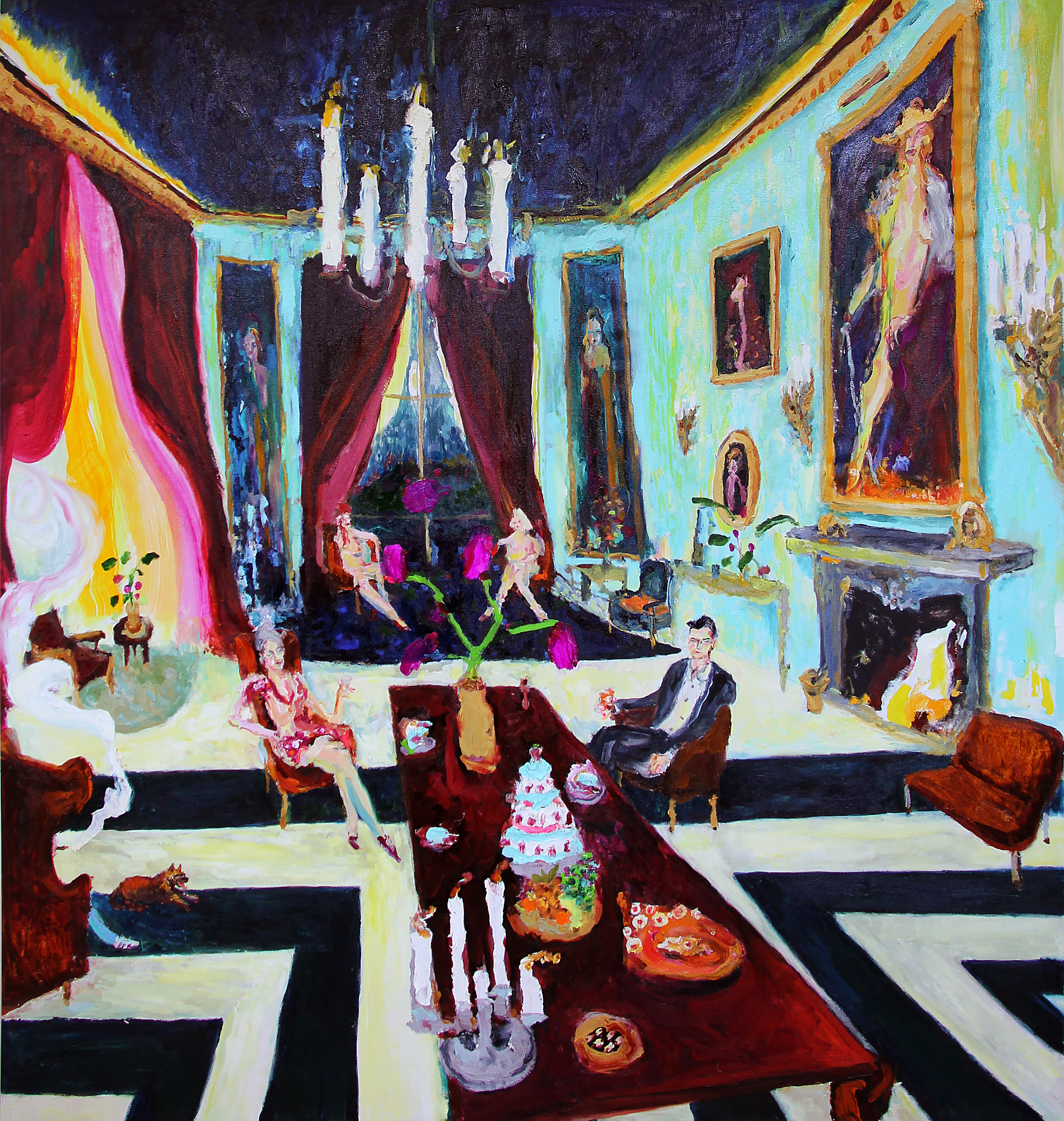bradley wood people interior design oil painting art collecting art for sale