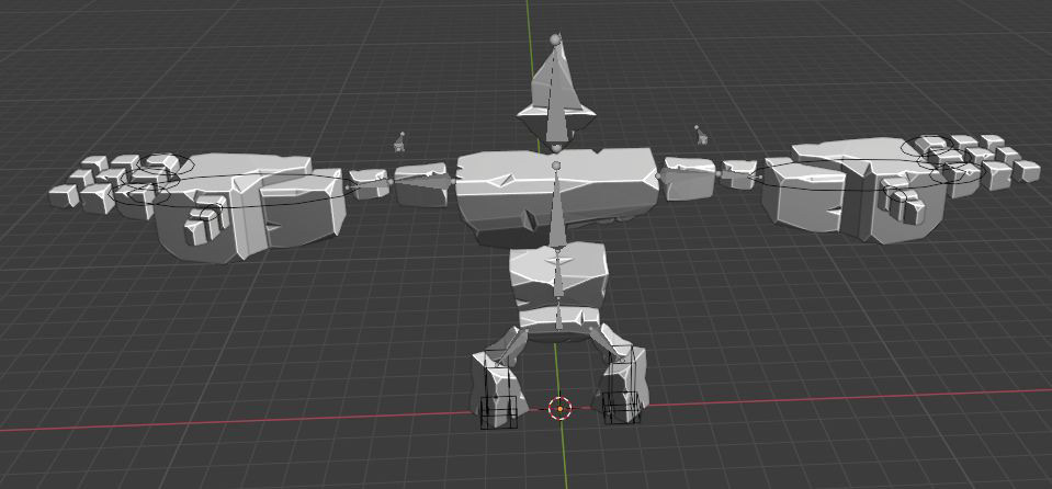 So I changed the torso and body, to add more interest. Here you can also see the fully rigged character.